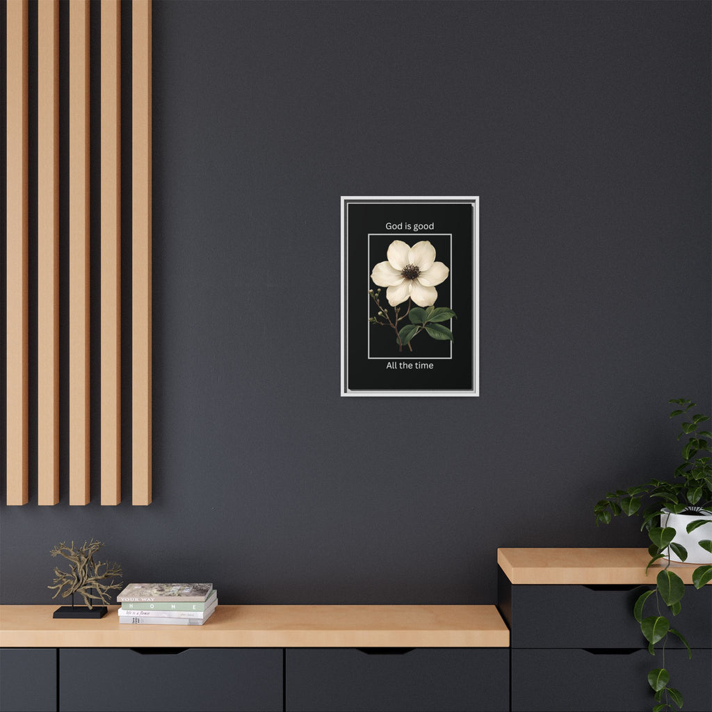 God is Good All The Time Christian Framed Matte Canvas Wall Art | Faith Inspirational Home Decor