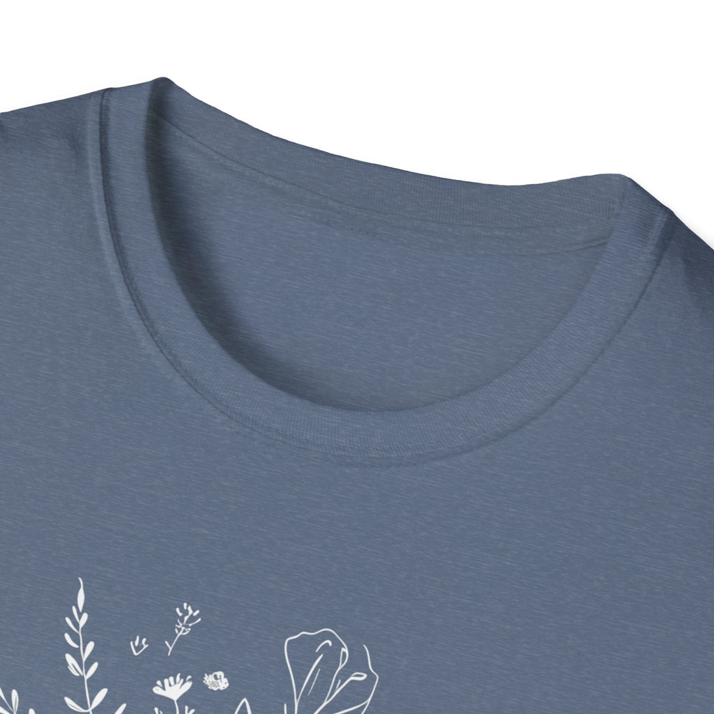 Created with Purpose Carried By Grace Christian Floral Gildan T-Shirt Women’s Faith Shirt Minimalist Design Soft Cotton Tee