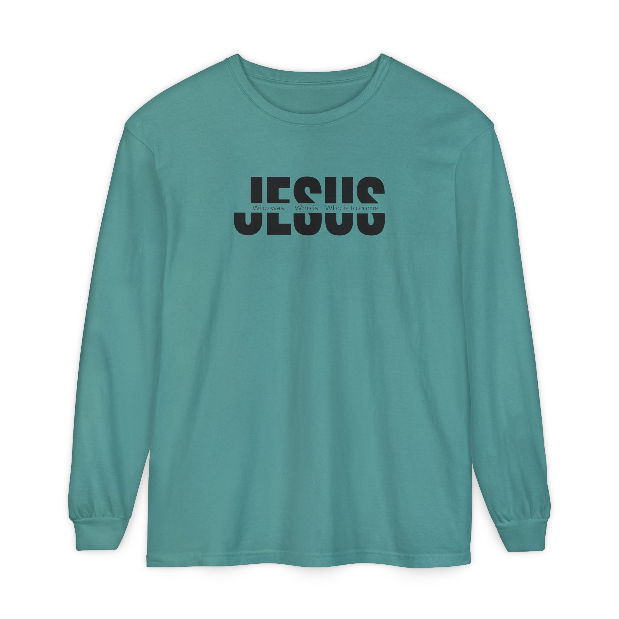 Jesus Comfort Colors Christian Long Sleeve Shirt | Faith Graphic Tee | Garment Dyed Cotton