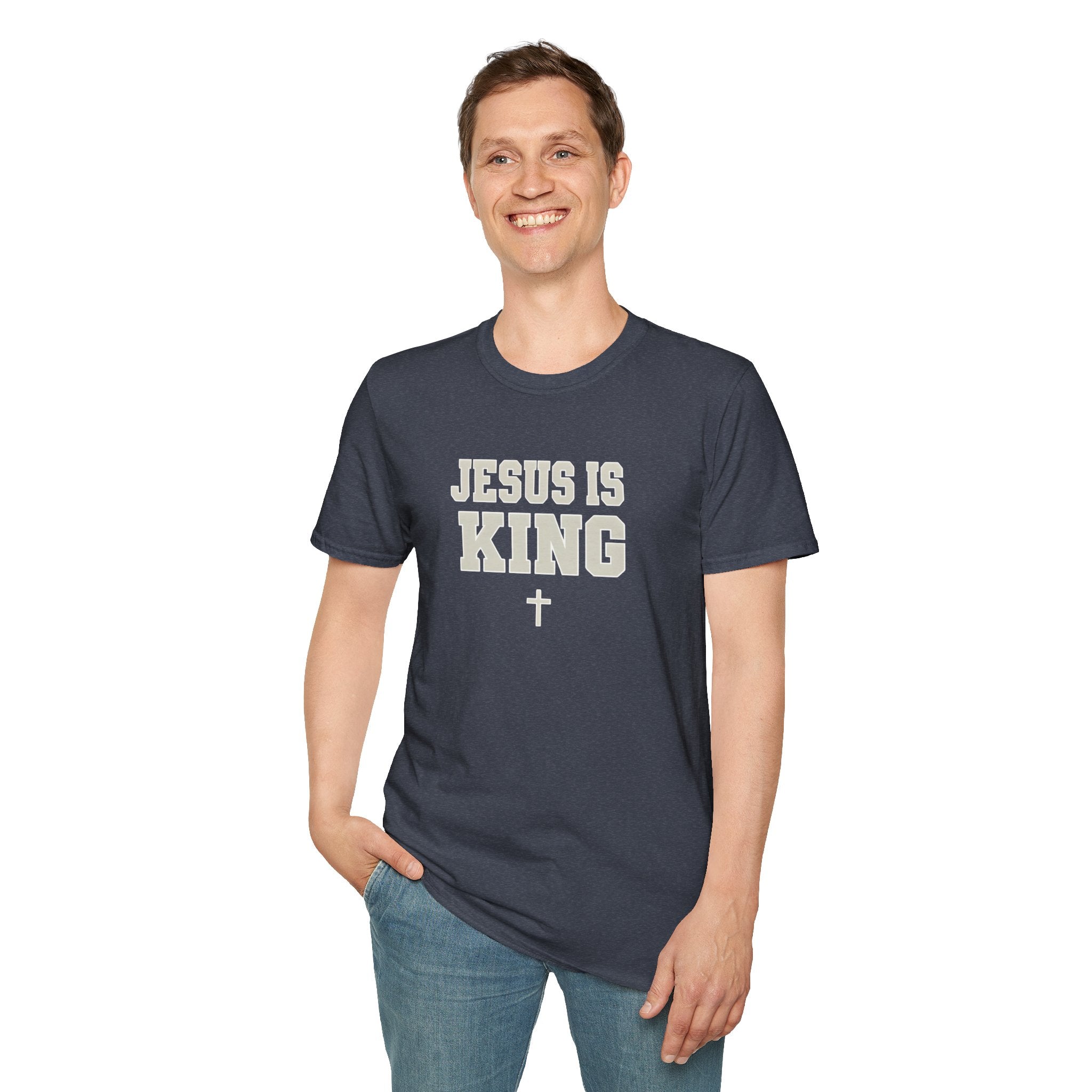 Jesus is King Unisex Gildan Softstyle T-Shirt | Christian Faith Apparel | Christian Gifts