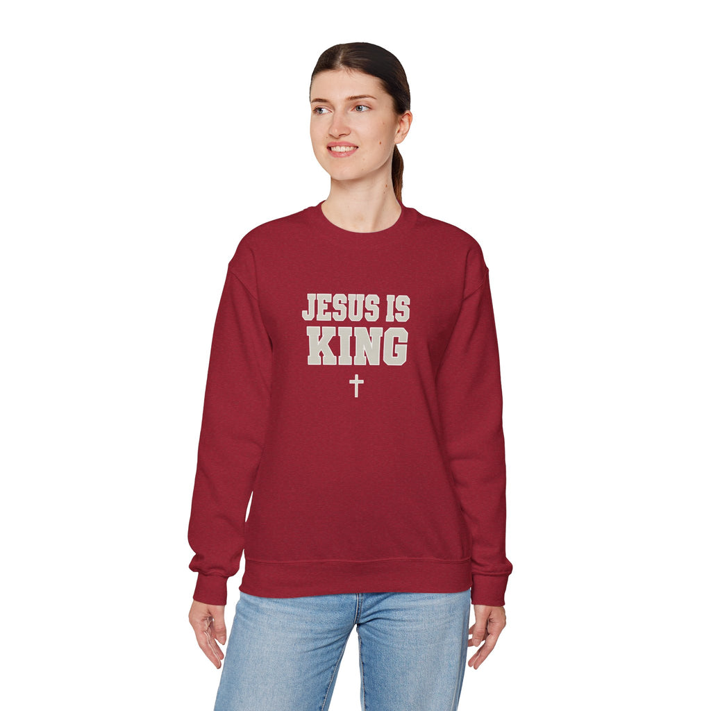 Jesus is King Gildan Unisex Crewneck Sweatshirt | Christian Apparel | Inspirational Gift | Cozy Everyday Wear
