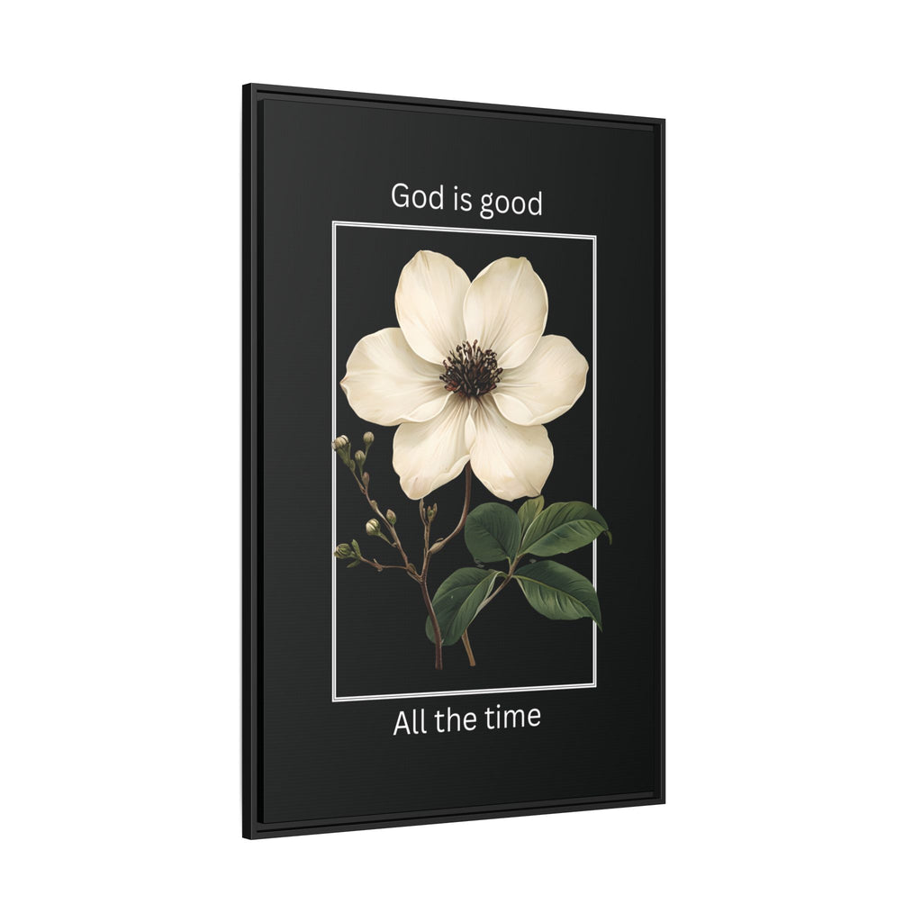 God is Good All The Time Christian Framed Matte Canvas Wall Art | Faith Inspirational Home Decor