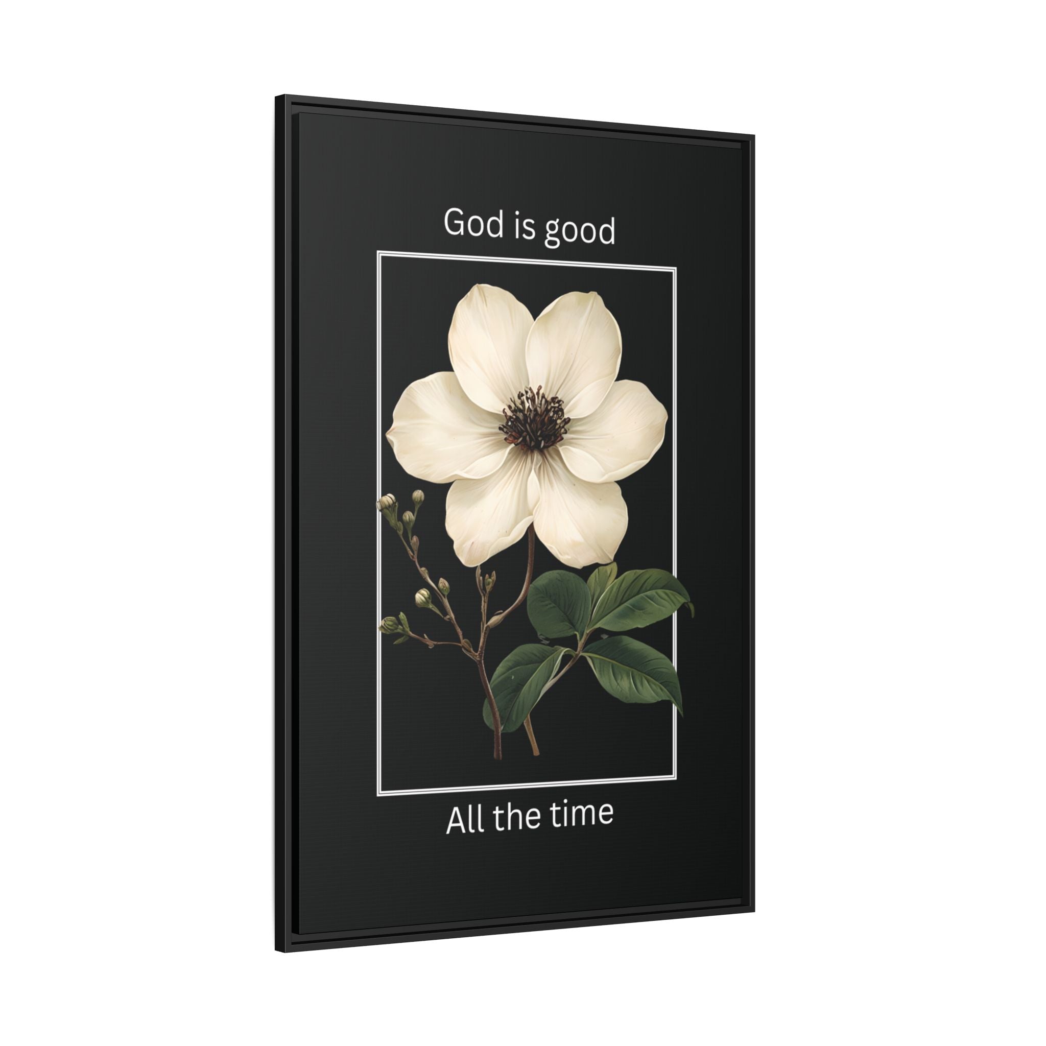 God is Good All The Time Christian Framed Matte Canvas Wall Art | Faith Inspirational Home Decor