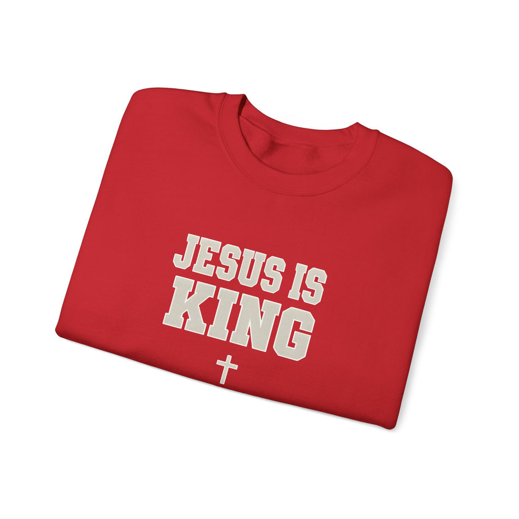 Jesus is King Gildan Unisex Crewneck Sweatshirt | Christian Apparel | Inspirational Gift | Cozy Everyday Wear