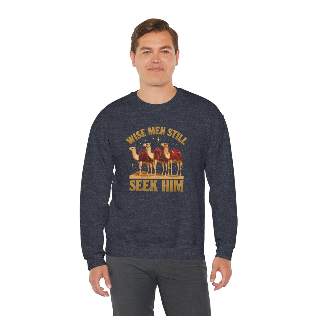 Wise Men Still Seek Him Gildan Unisex Crewneck Sweatshirt | Gift for Men | Religious Holiday Apparel