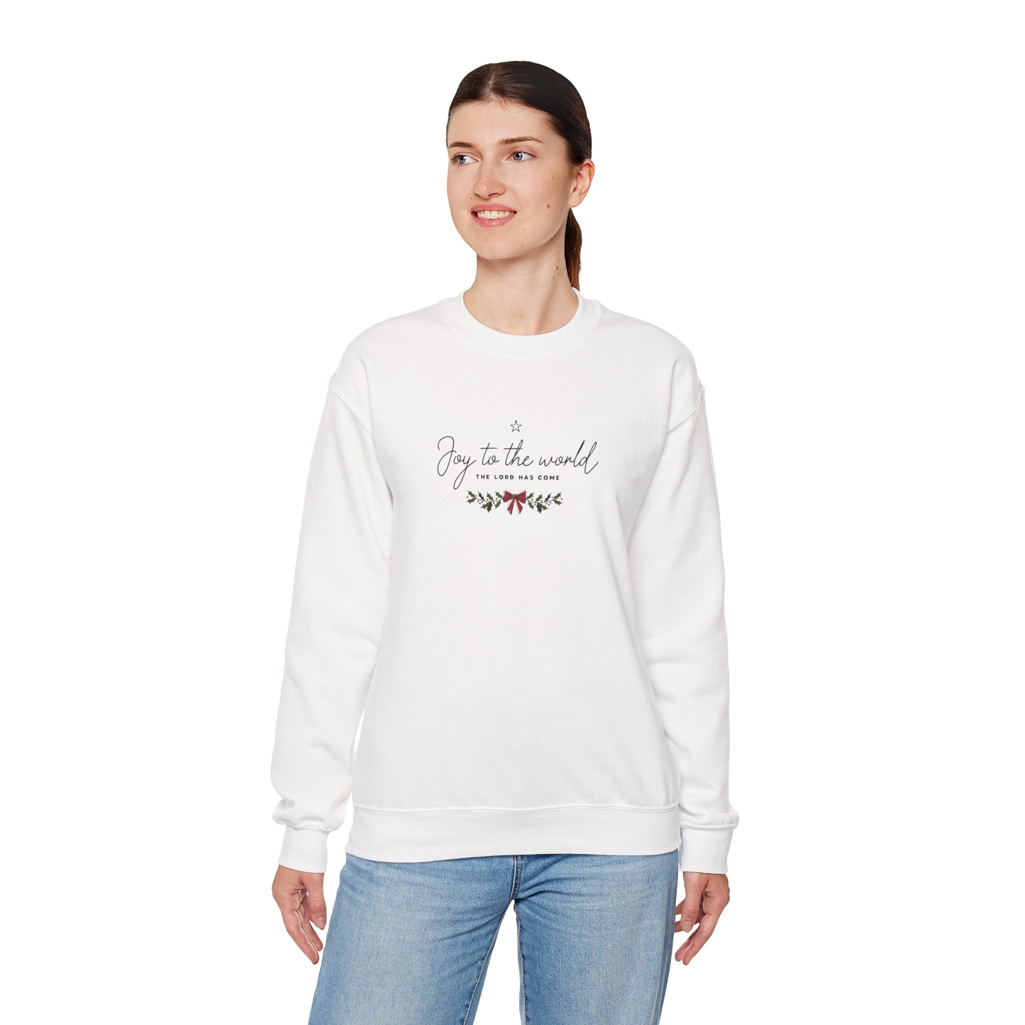 Joy to the World Gildan Unisex Sweatshirt | Faith Crewneck Pullover | Holiday Cozy Winter Gift Top