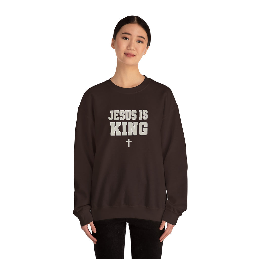 Jesus is King Gildan Unisex Crewneck Sweatshirt | Christian Apparel | Inspirational Gift | Cozy Everyday Wear