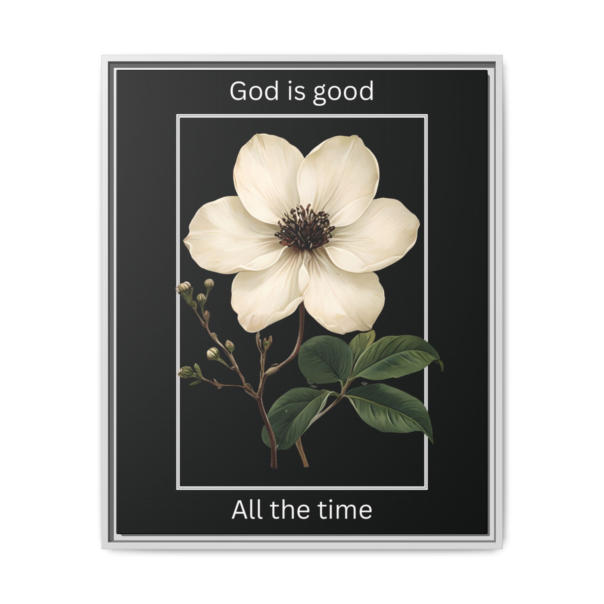 God is Good All The Time Christian Framed Matte Canvas Wall Art | Faith Inspirational Home Decor