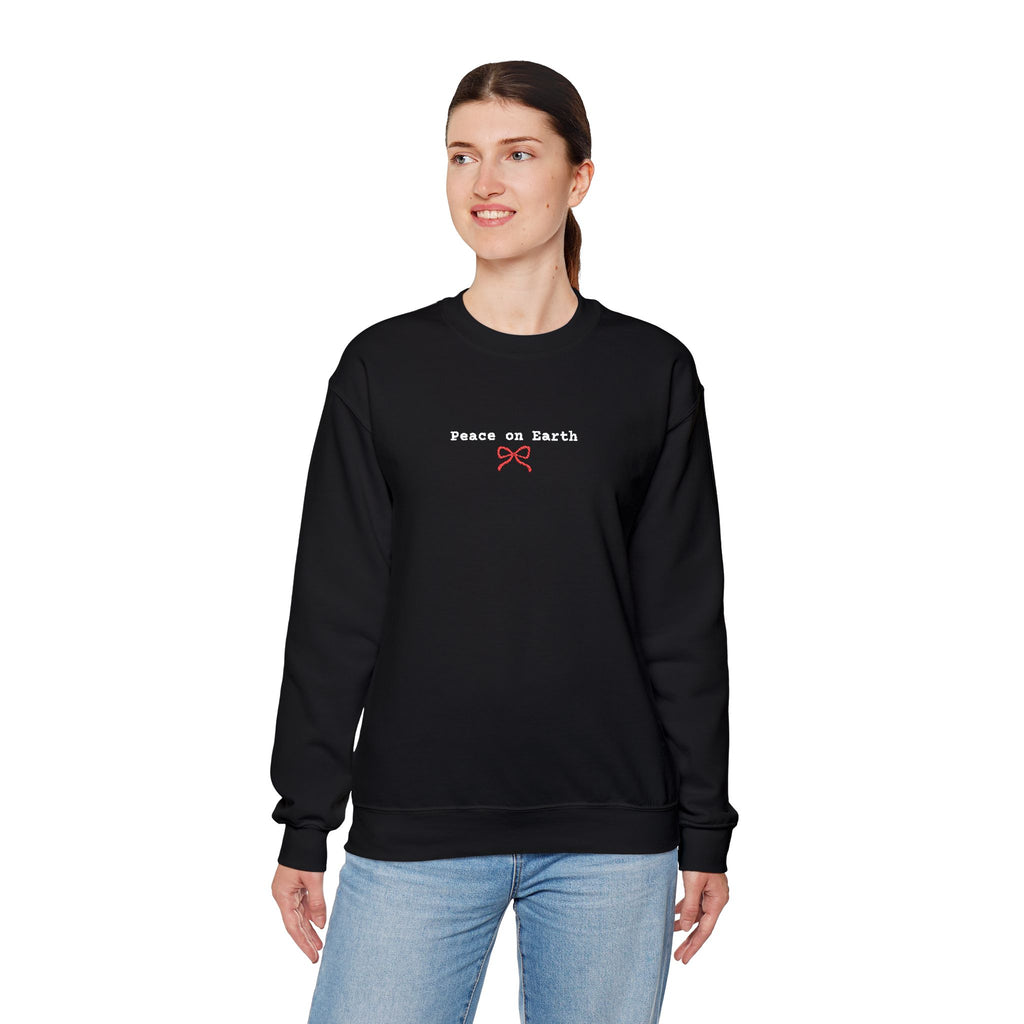 Peace on Earth Christian Embroidered Crewneck Gildan Unisex Sweatshirt | Faith Gift