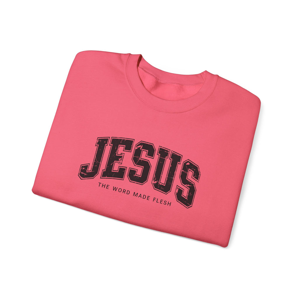 Jesus the Word Made Flesh Gildan Crewneck Sweatshirt | Christian Unisex Sweatshirt | Faith Apparel | Religious Gift