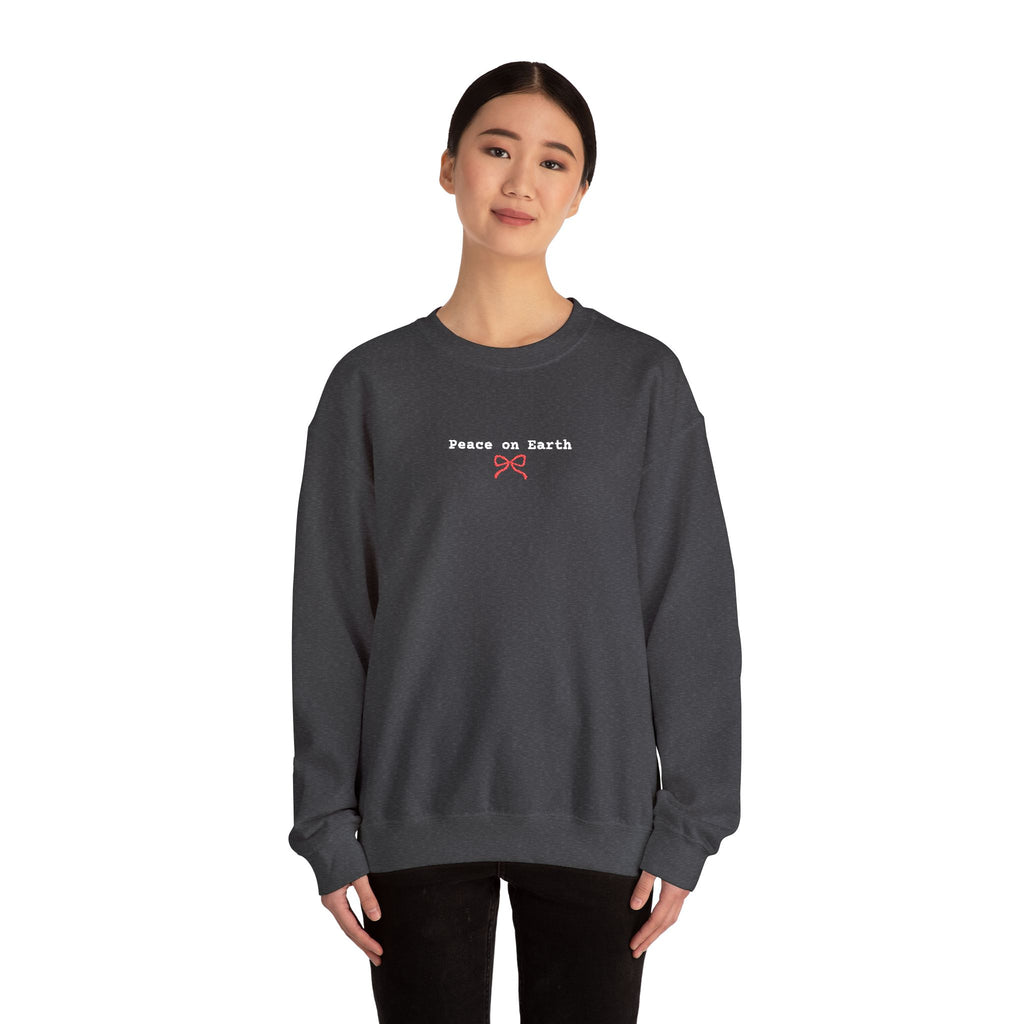 Peace on Earth Christian Embroidered Crewneck Gildan Unisex Sweatshirt | Faith Gift