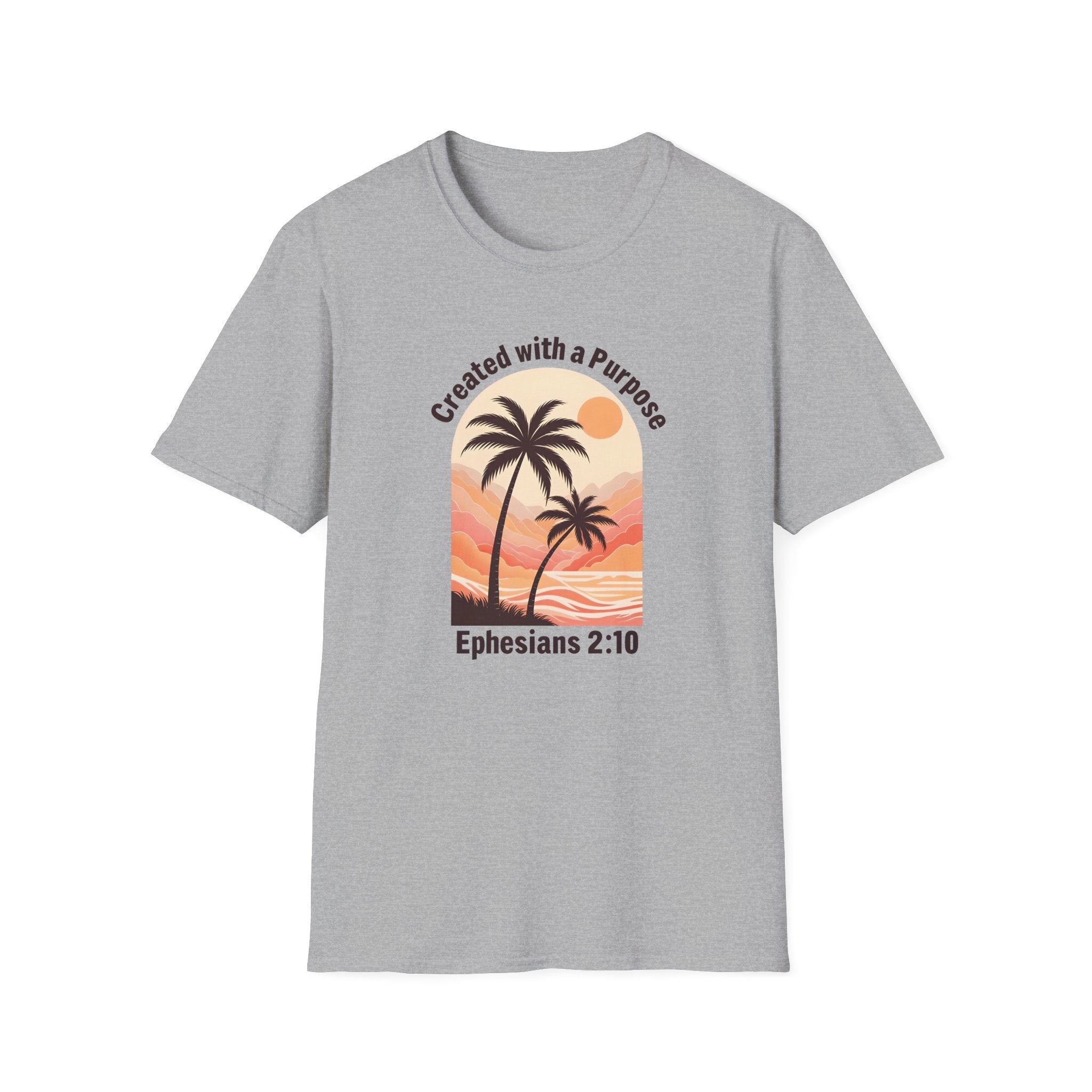 Created With A Purpose Ephesians 2:10 | Gilden Unisex T-shirt | Faith-Based Summer Tee