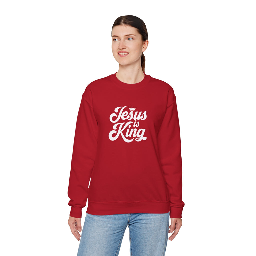 Jesus Is King Christian Gildan Unisex Crewneck Sweatshirt | Faith Apparel |  Religious Gift