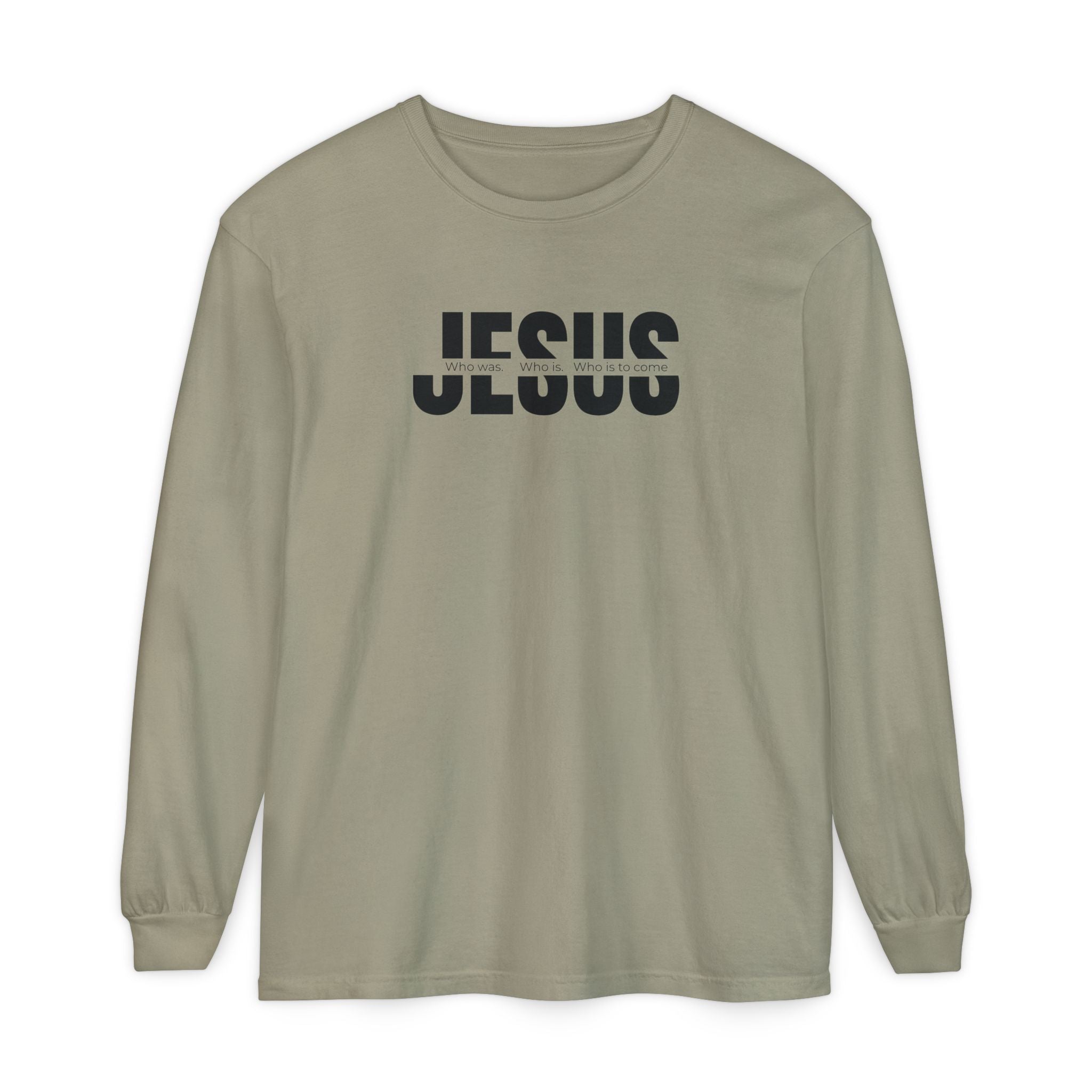 Jesus Comfort Colors Christian Long Sleeve Shirt | Faith Graphic Tee | Garment Dyed Cotton