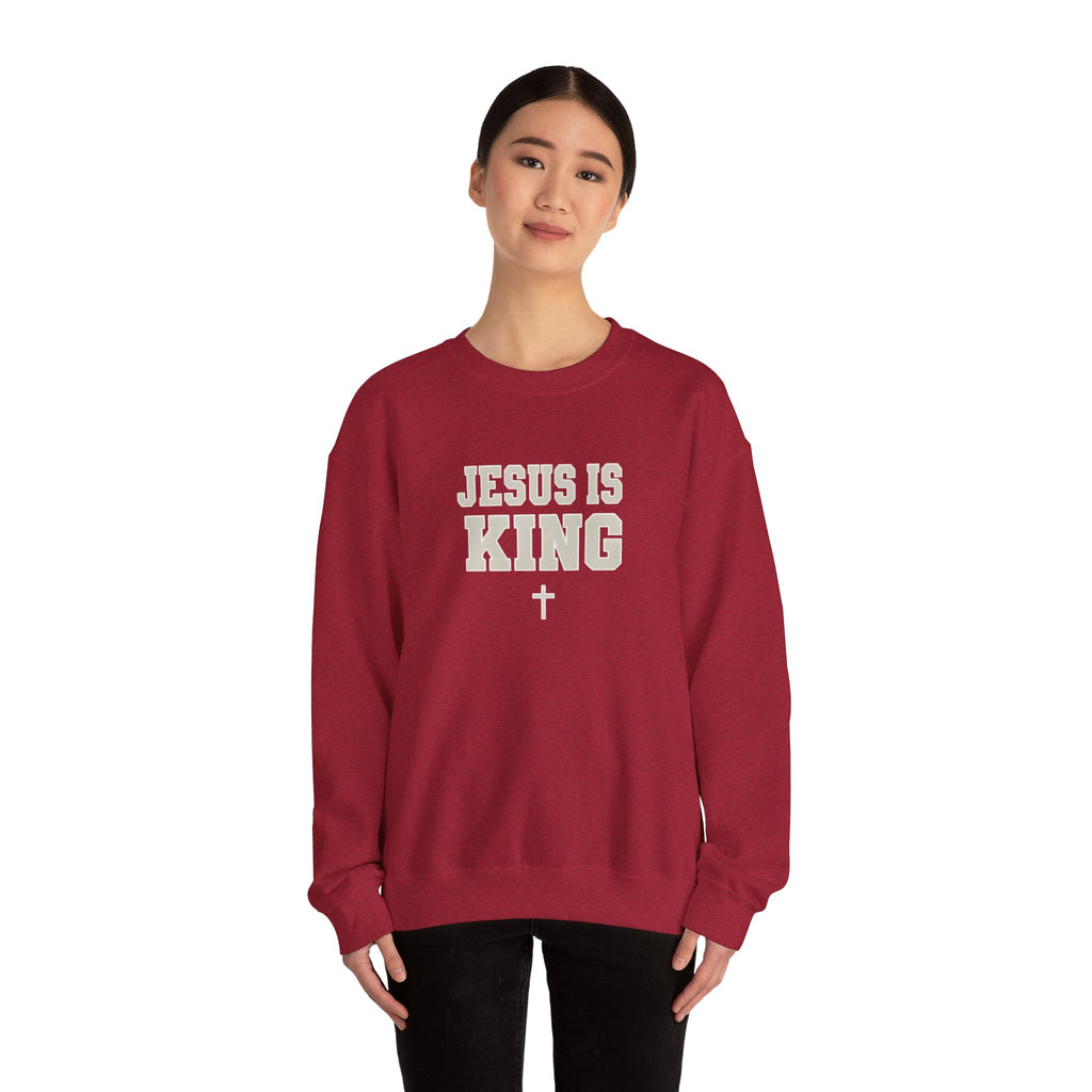 Jesus is King Gildan Unisex Crewneck Sweatshirt | Christian Apparel | Inspirational Gift | Cozy Everyday Wear