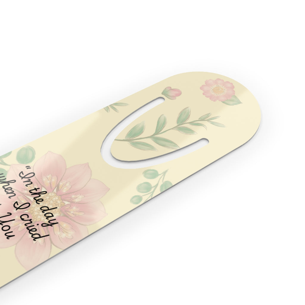 Psalm 138:3 Christian Bible Bookmark | Floral Aluminum Scripture Bookmark | Christian Gift