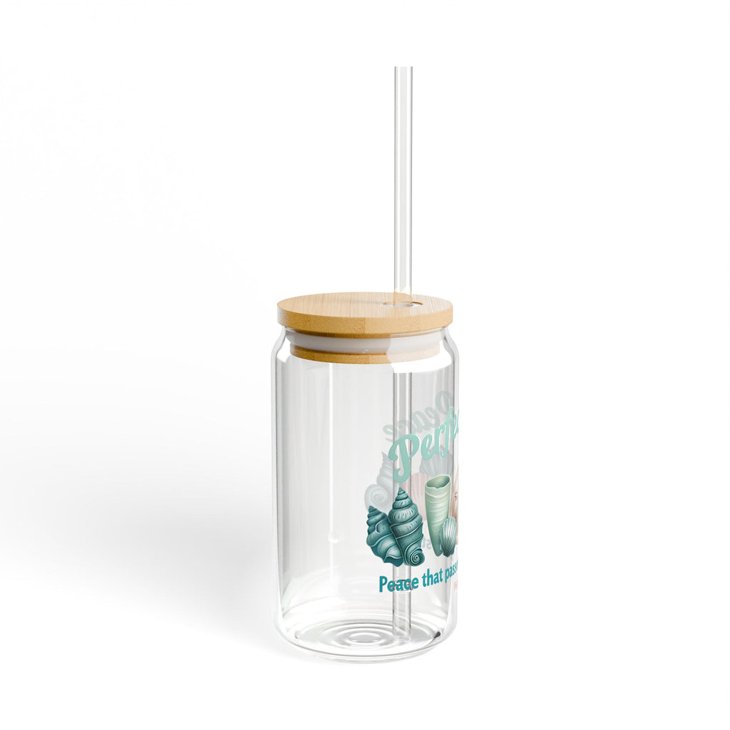 Beach Sipper Glass “Perfect Peace” – Christian Drinkware | Summer Coastal Gift Idea