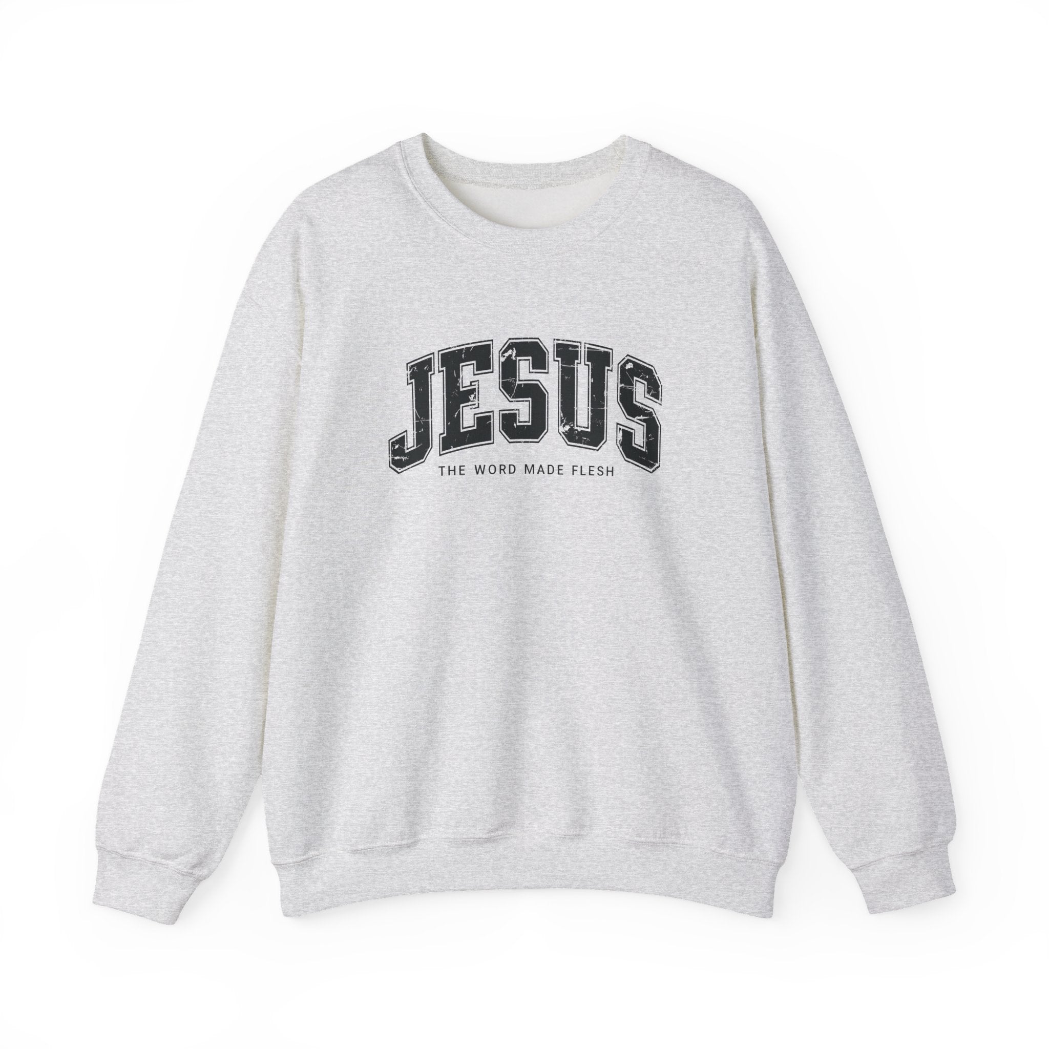 Jesus the Word Made Flesh Gildan Crewneck Sweatshirt | Christian Unisex Sweatshirt | Faith Apparel | Religious Gift
