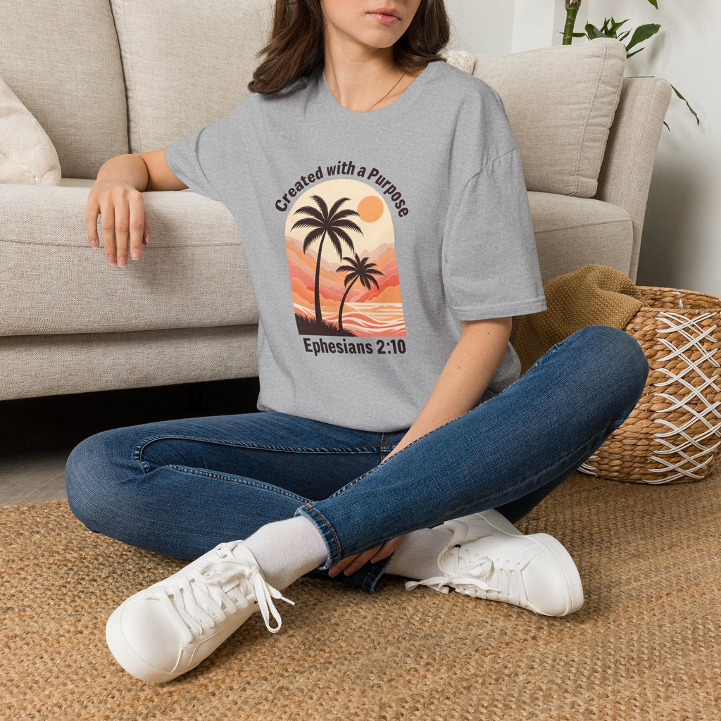 Created With A Purpose Ephesians 2:10 | Gilden Unisex T-shirt | Faith-Based Summer Tee