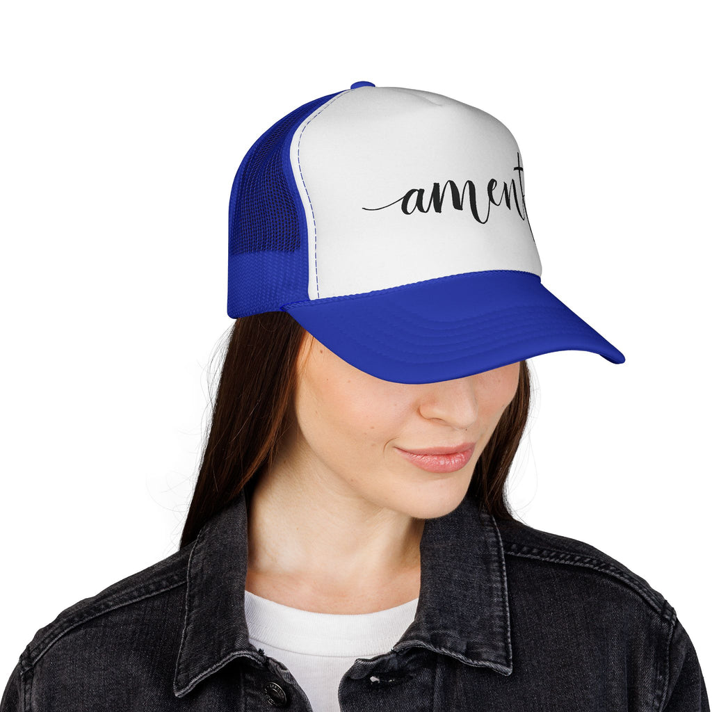 Amen Christian Trucker Hat | Faith Snapback Cap | Adjustable Mesh Hat Gift