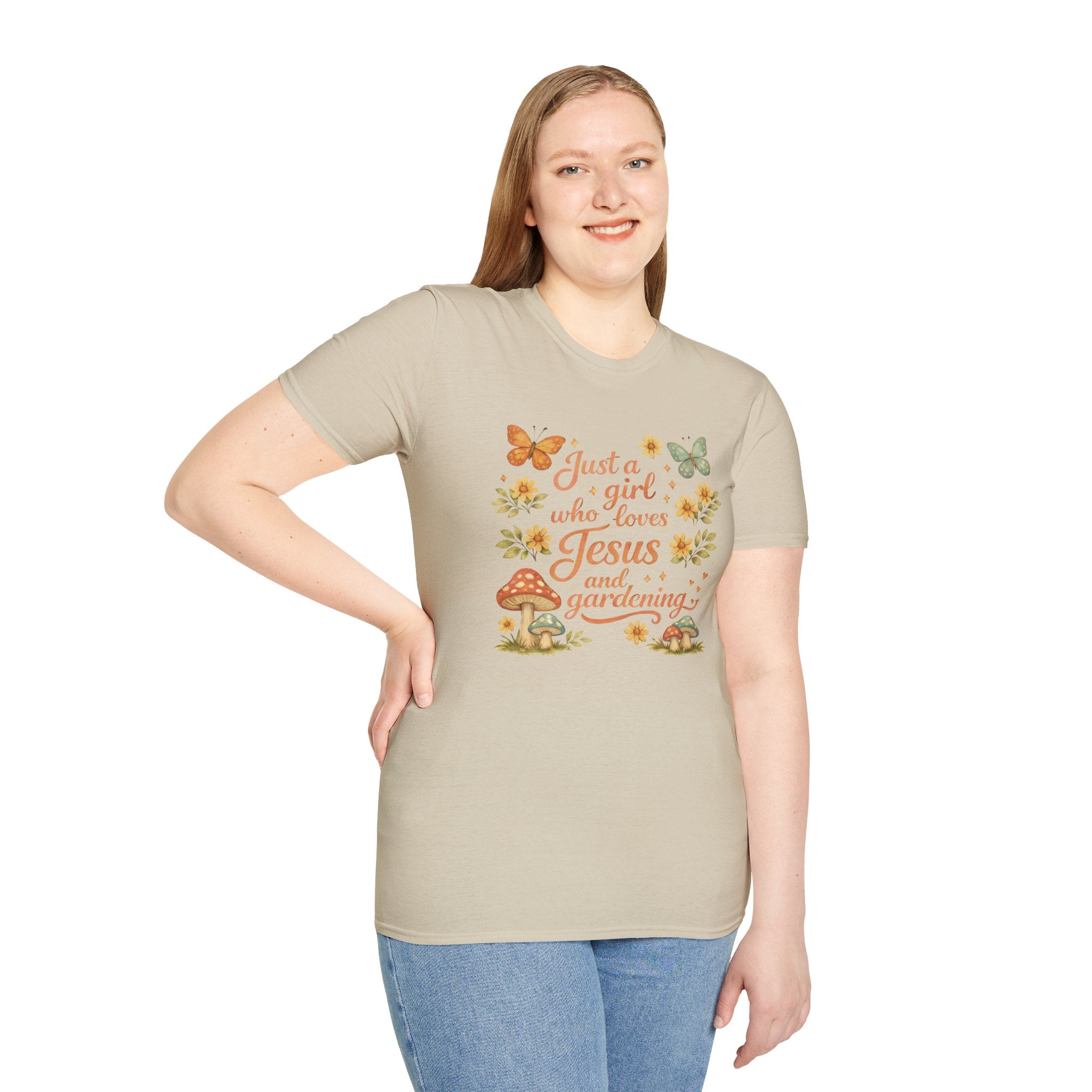 Just A Girl Who Loves Jesus and Gardening Gildan Unisex Tshirt | Christian Gardening T-Shirt | Faith Shirt | Cotton Tee