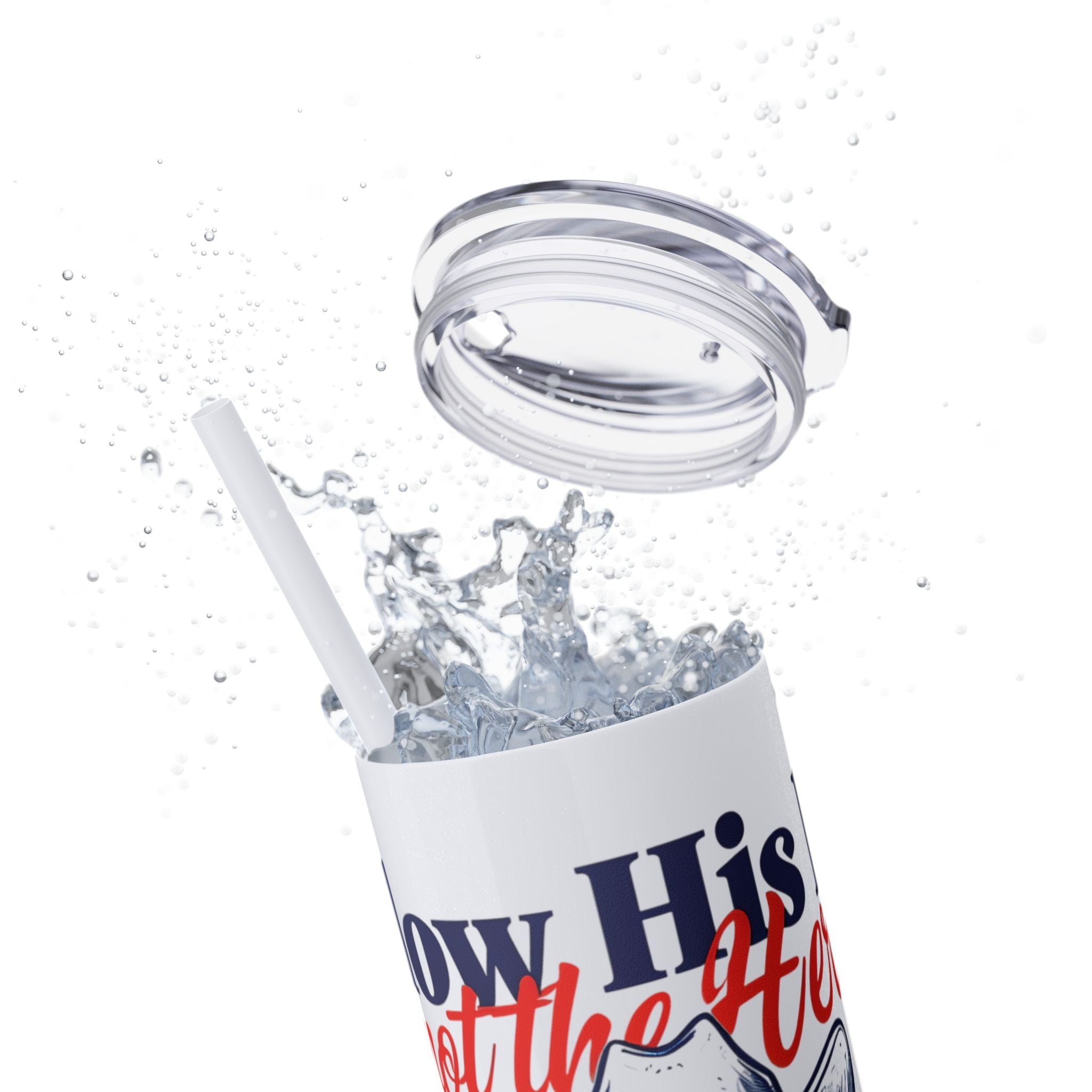 Follow His Lead, Not the Herd, 20 oz Insulated Skinny Tumbler | Stainless Steel Travel Cup | Christian Drinkware | Highland Cow