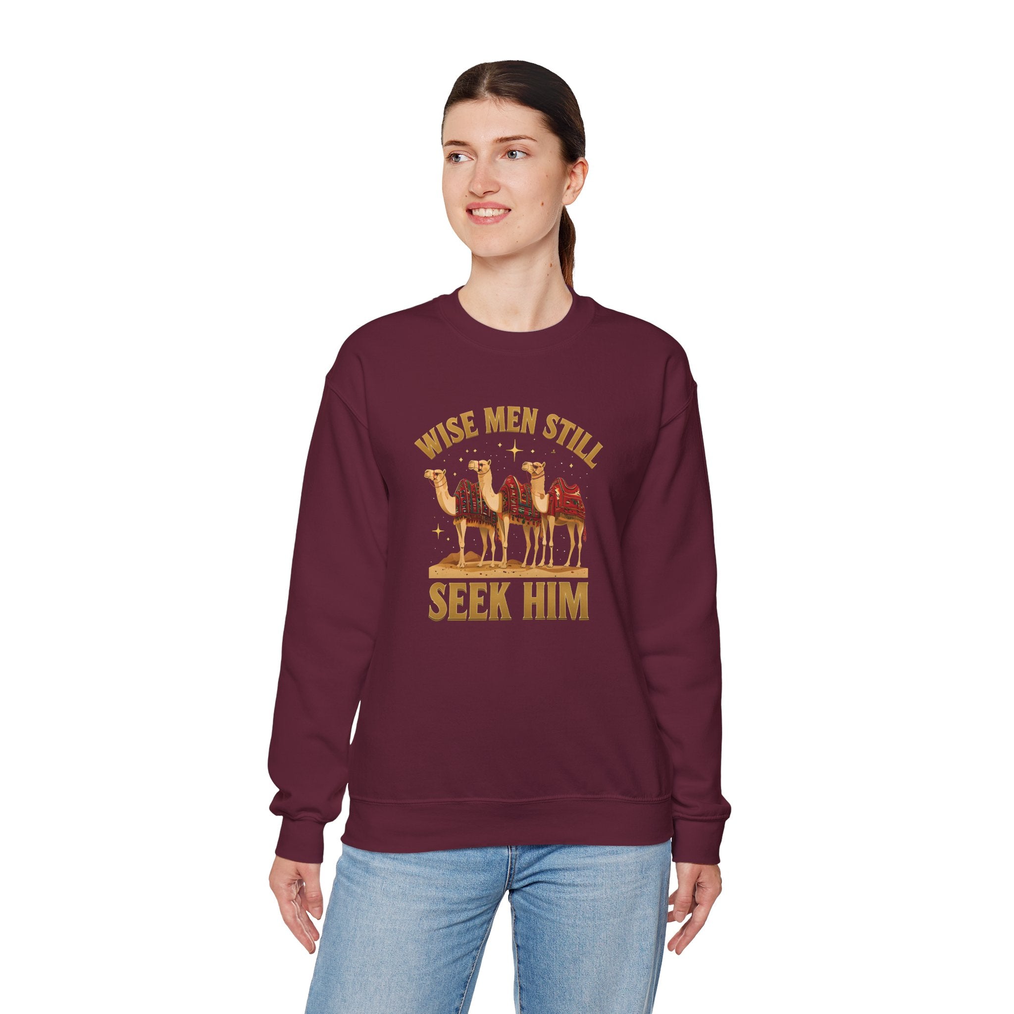 Wise Men Still Seek Him Gildan Unisex Crewneck Sweatshirt | Gift for Men | Religious Holiday Apparel