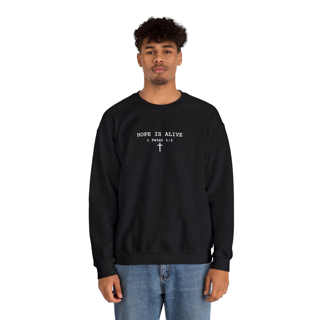 Hope is Alive Embroidered Gildan Unisex Crewneck Sweatshirt | Christian Gift |