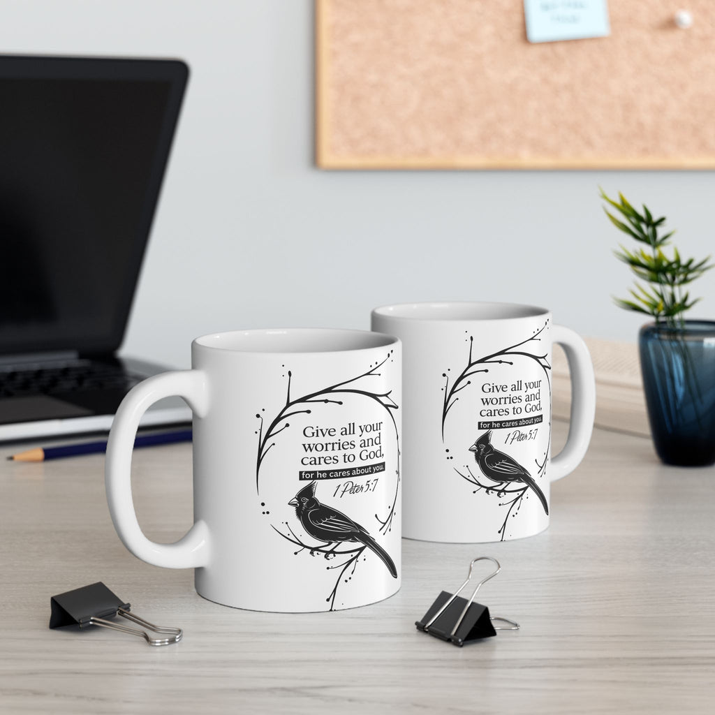 1 Peter 1:7 Christian Coffee Mug 11oz & 15oz – Faith Inspirational Gift for Women & Men
