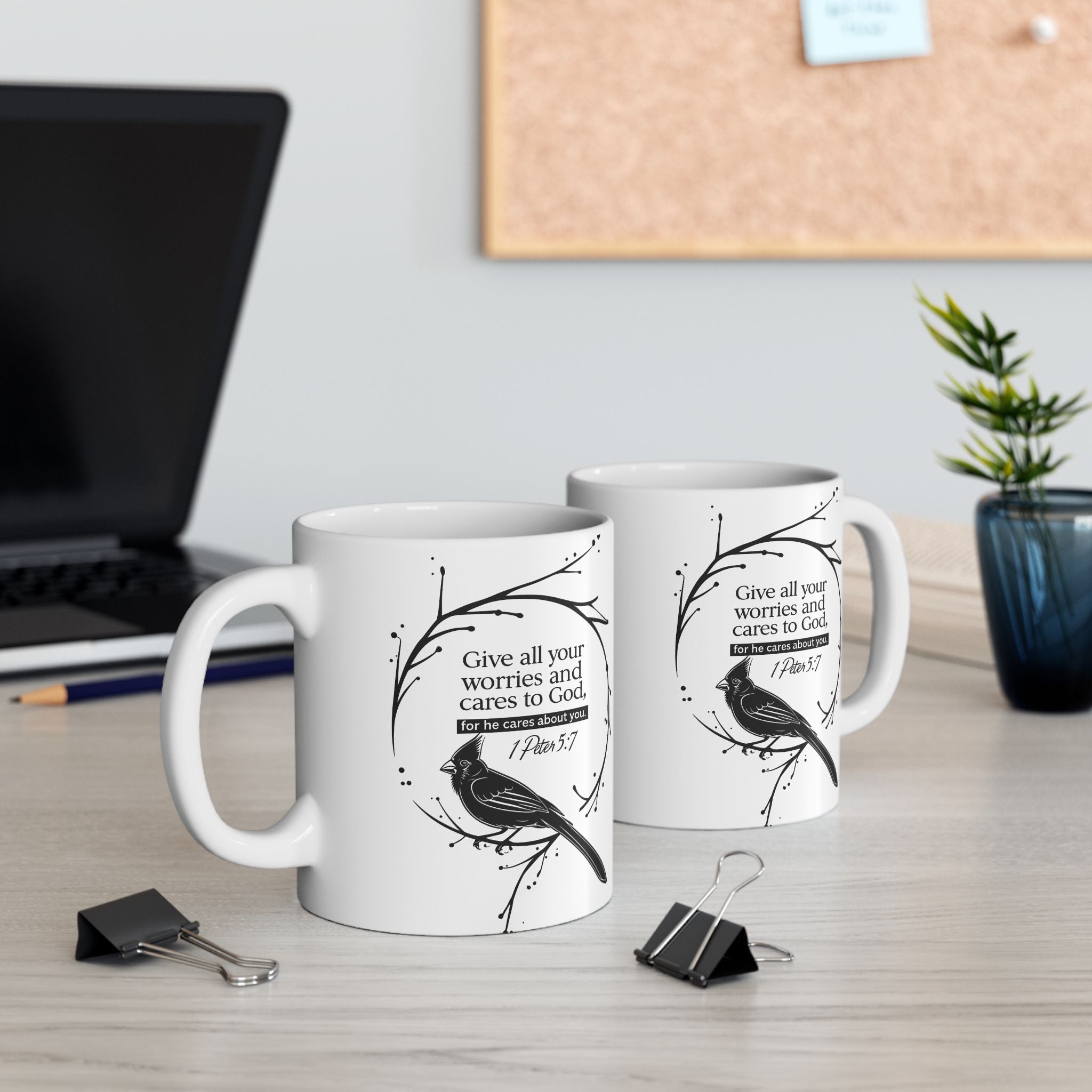 1 Peter 1:7 Christian Coffee Mug 11oz & 15oz – Faith Inspirational Gift for Women & Men