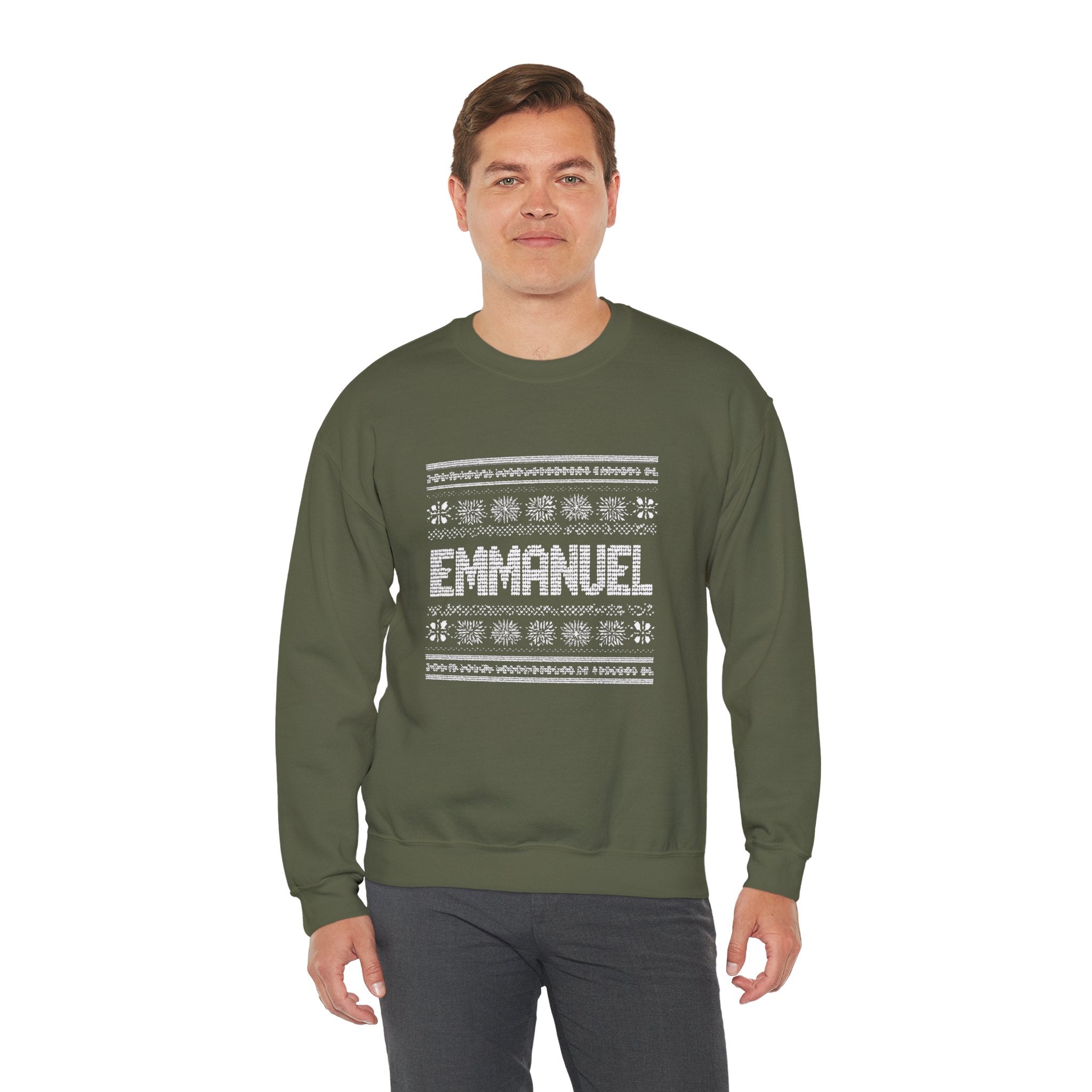 Emmanuel Gildan Unisex Christmas Crewneck Sweatshirt |Christian Holiday Gift