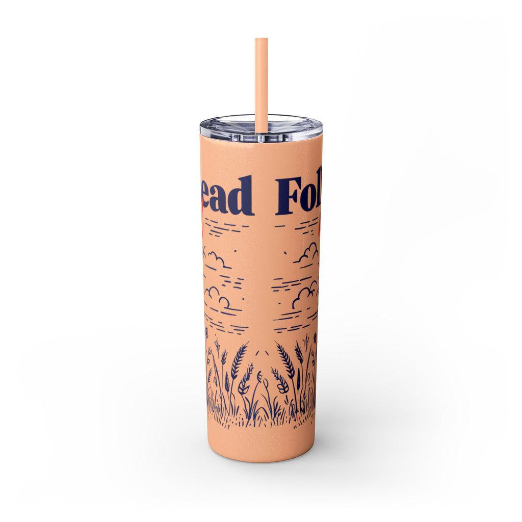 Follow His Lead, Not the Herd, 20 oz Insulated Skinny Tumbler | Stainless Steel Travel Cup | Christian Drinkware | Highland Cow