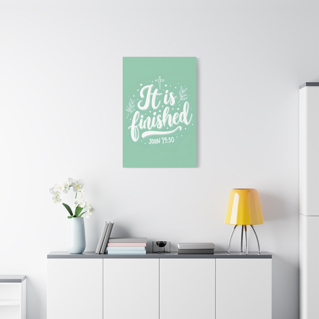 It Is Finished (John 19:30) Matte Canvas Wall Art | Christian Home Decor