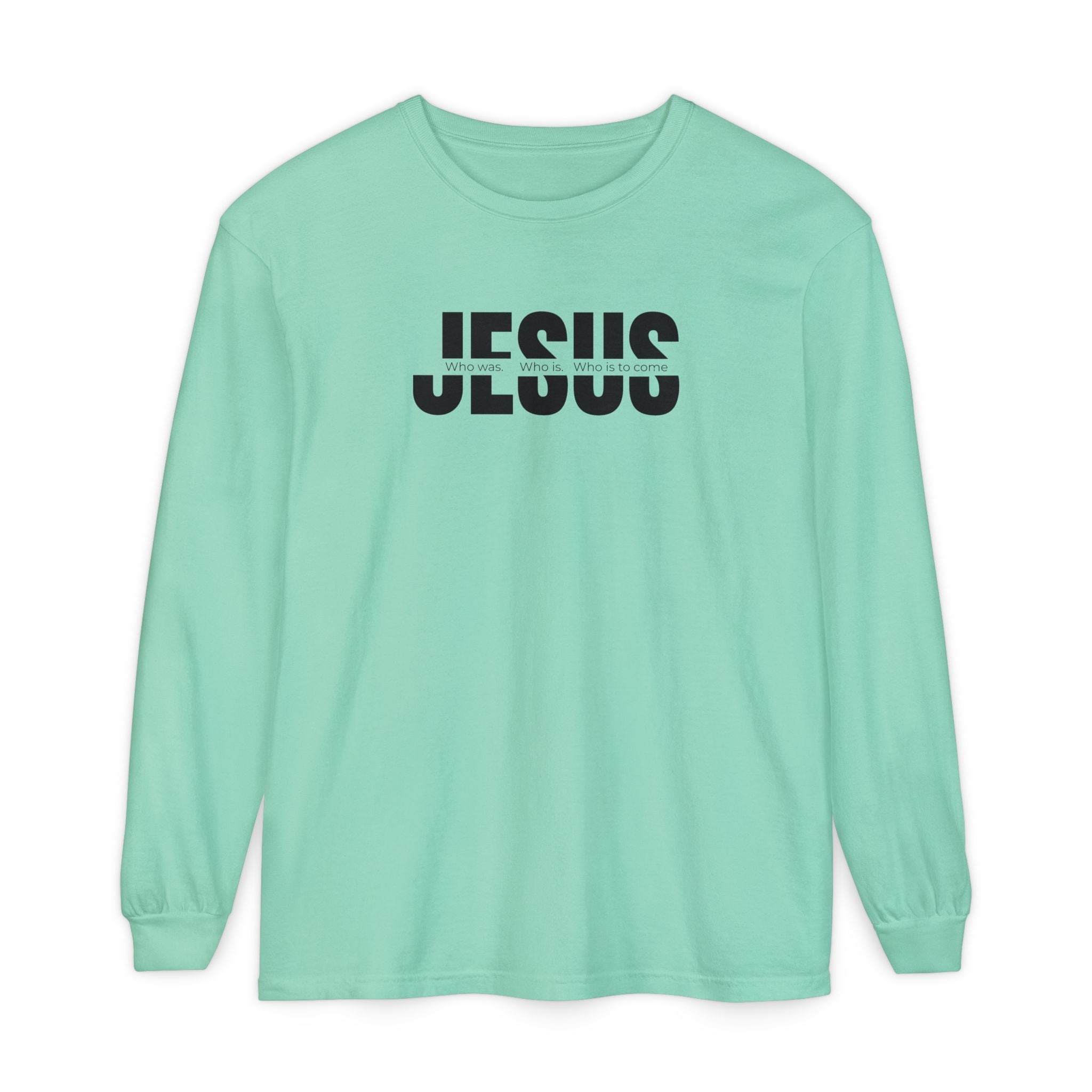 Jesus Comfort Colors Christian Long Sleeve Shirt | Faith Graphic Tee | Garment Dyed Cotton