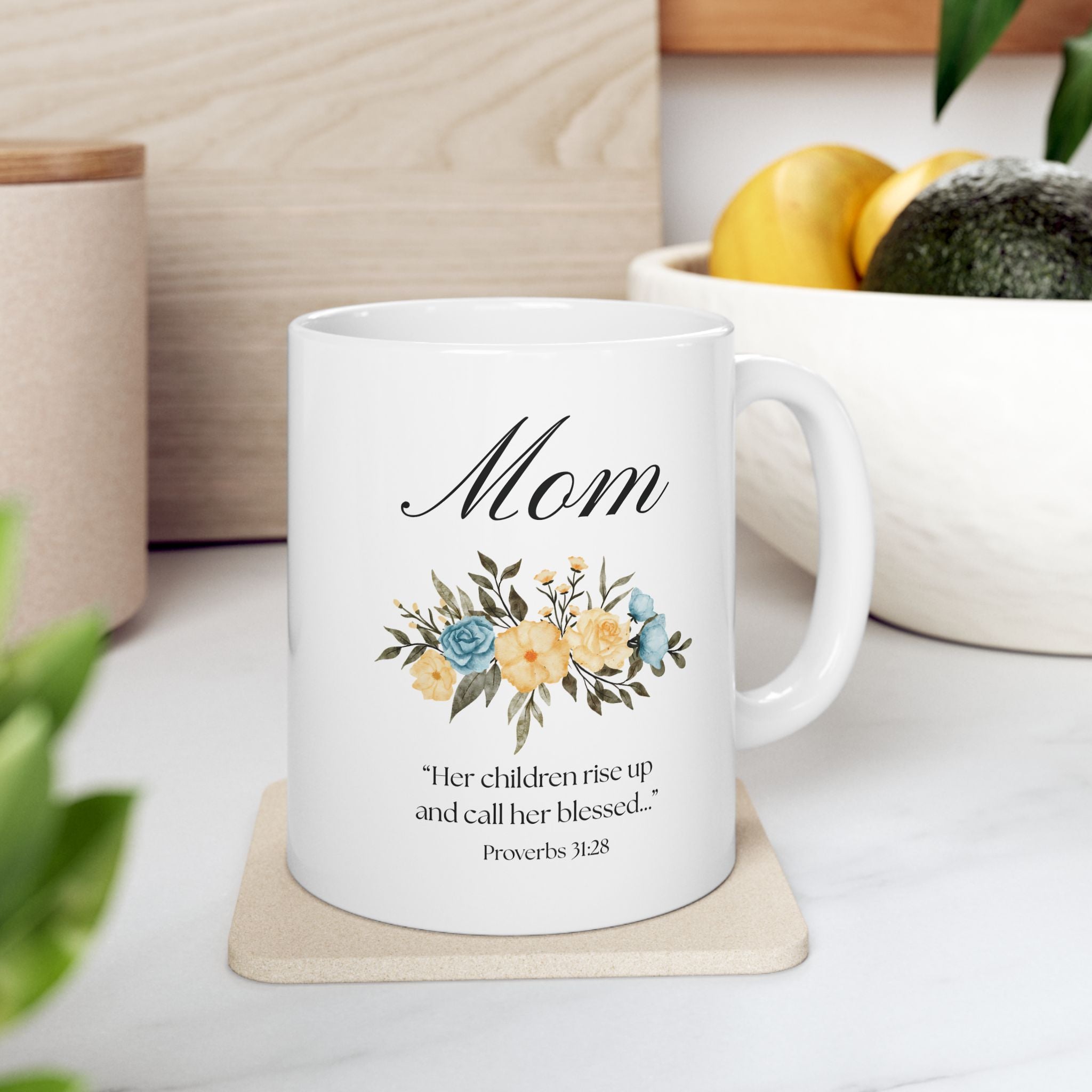 Proverbs 31:28 Christian Mom Mug | Mother’s Day Gift for Mom | Floral Coffee Mug