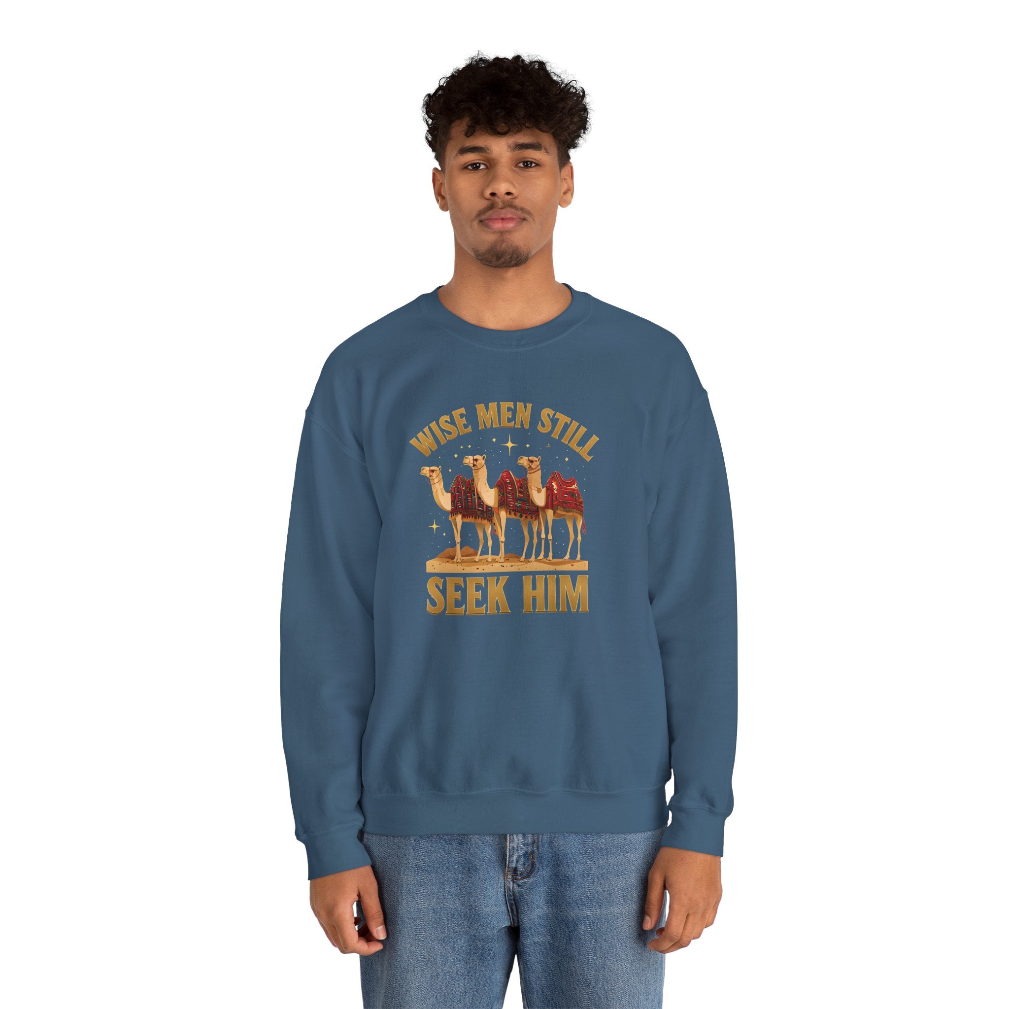 Wise Men Still Seek Him Gildan Unisex Crewneck Sweatshirt | Gift for Men | Religious Holiday Apparel