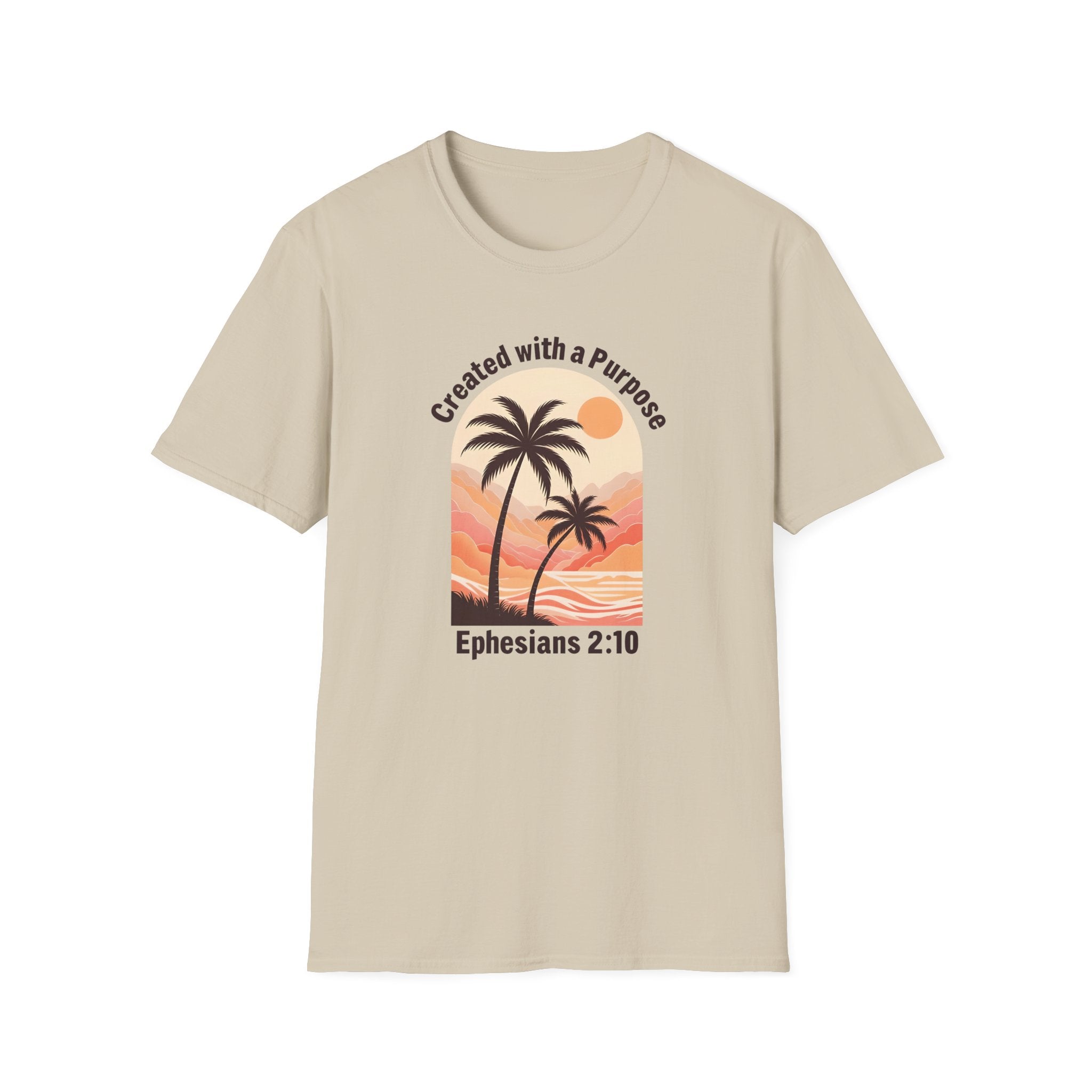 Created With A Purpose Ephesians 2:10 | Gilden Unisex T-shirt | Faith-Based Summer Tee