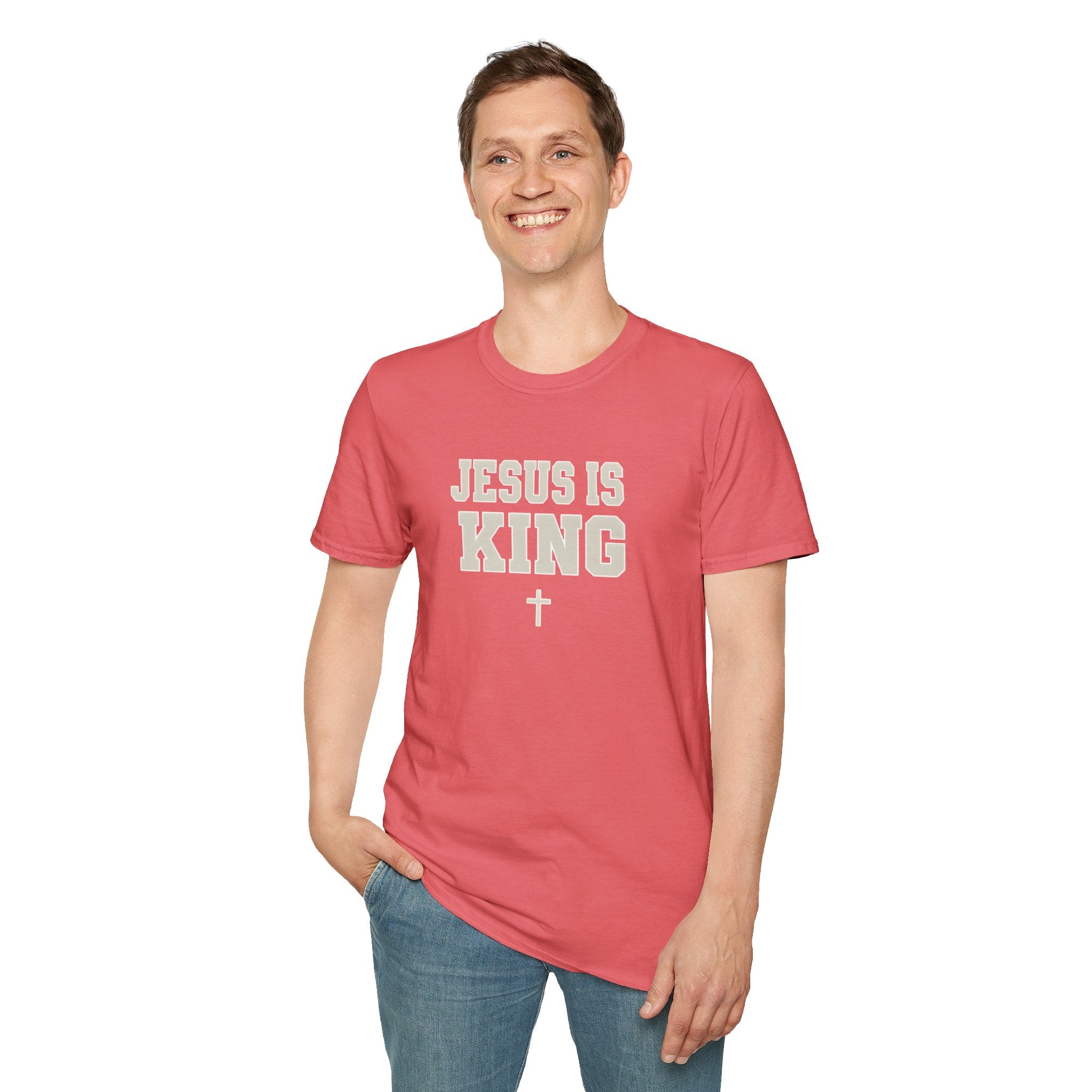Jesus is King Unisex Gildan Softstyle T-Shirt | Christian Faith Apparel | Christian Gifts