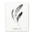 Psalm 91:4 Feather Canvas Wall Art – Christian Scripture Home Decor – Bible Verse Matte Canvas Print