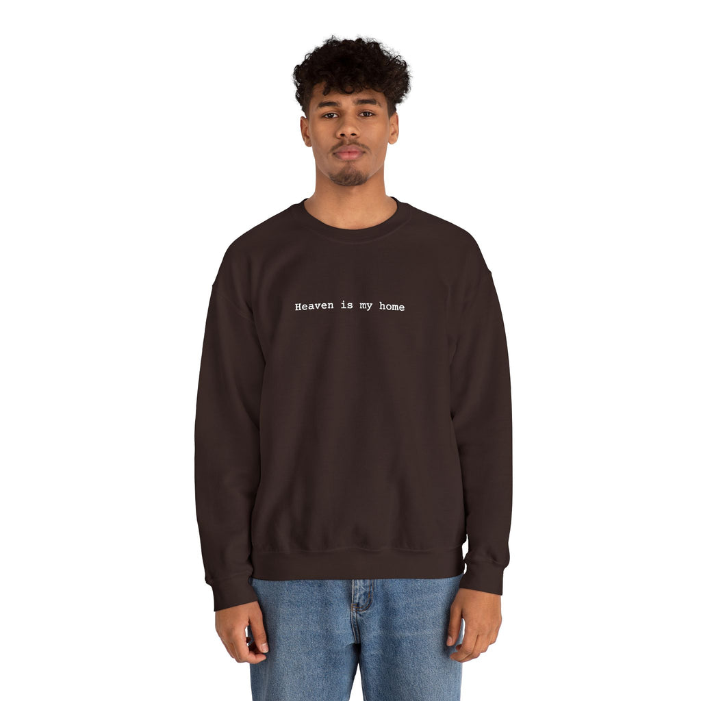 Embroidered Heaven is my Home Christian Unisex Crewneck Gildan Sweatshirt