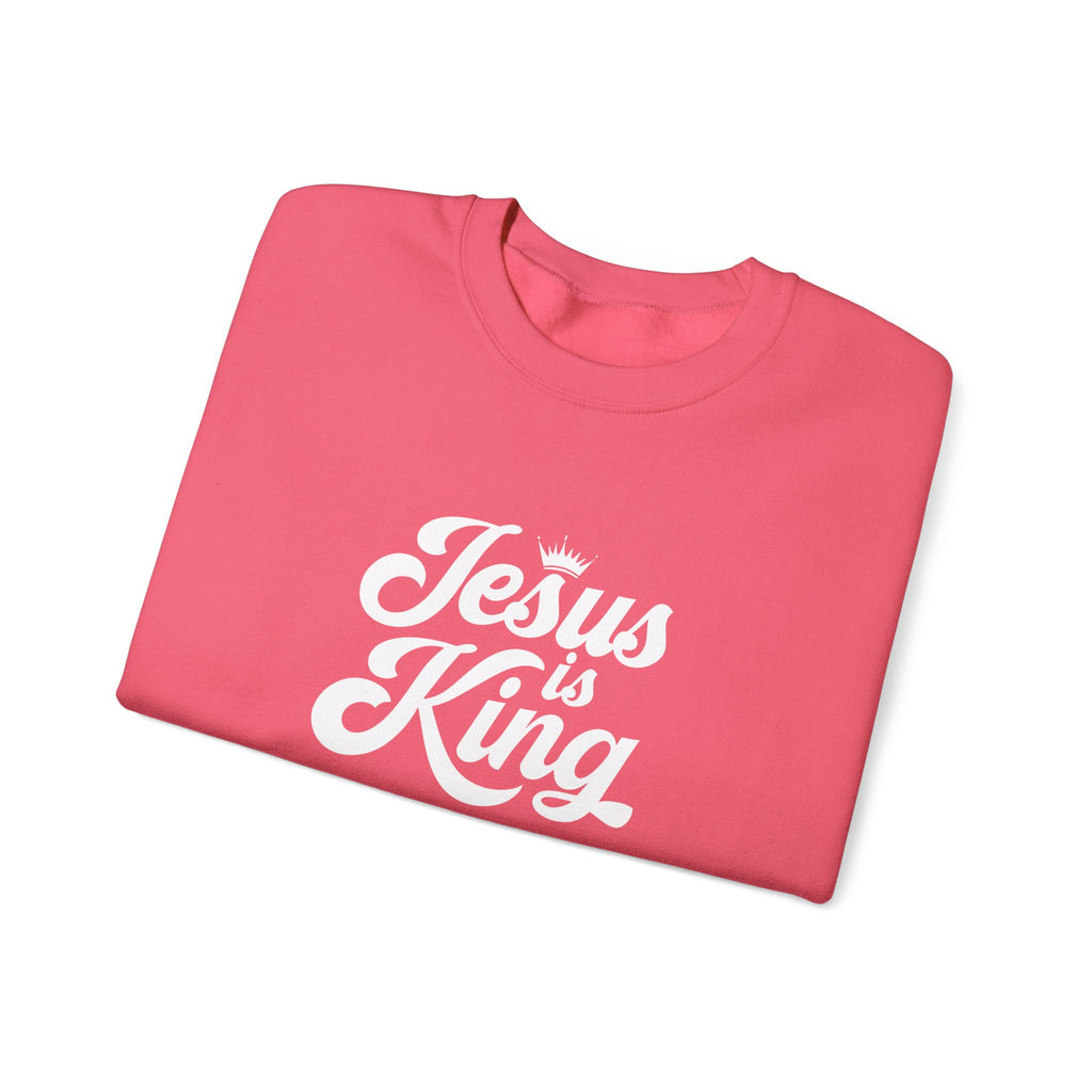 Jesus Is King Christian Gildan Unisex Crewneck Sweatshirt | Faith Apparel |  Religious Gift