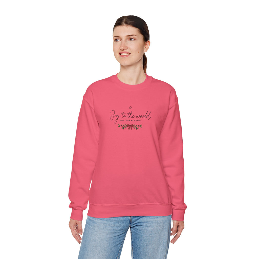 Joy to the World Gildan Unisex Sweatshirt | Faith Crewneck Pullover | Holiday Cozy Winter Gift Top