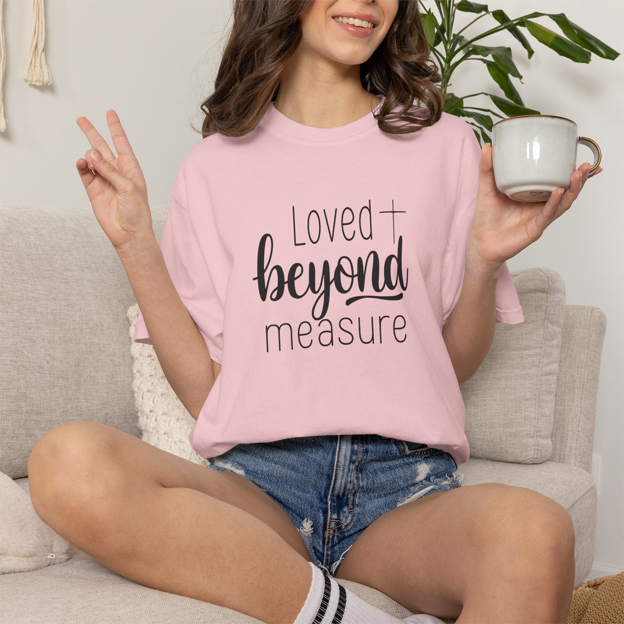 Loved Beyond Measure Unisex Garment-Dyed T-Shirt Soft Cotton Faith Shirt Christian Gift Tee S–4XL