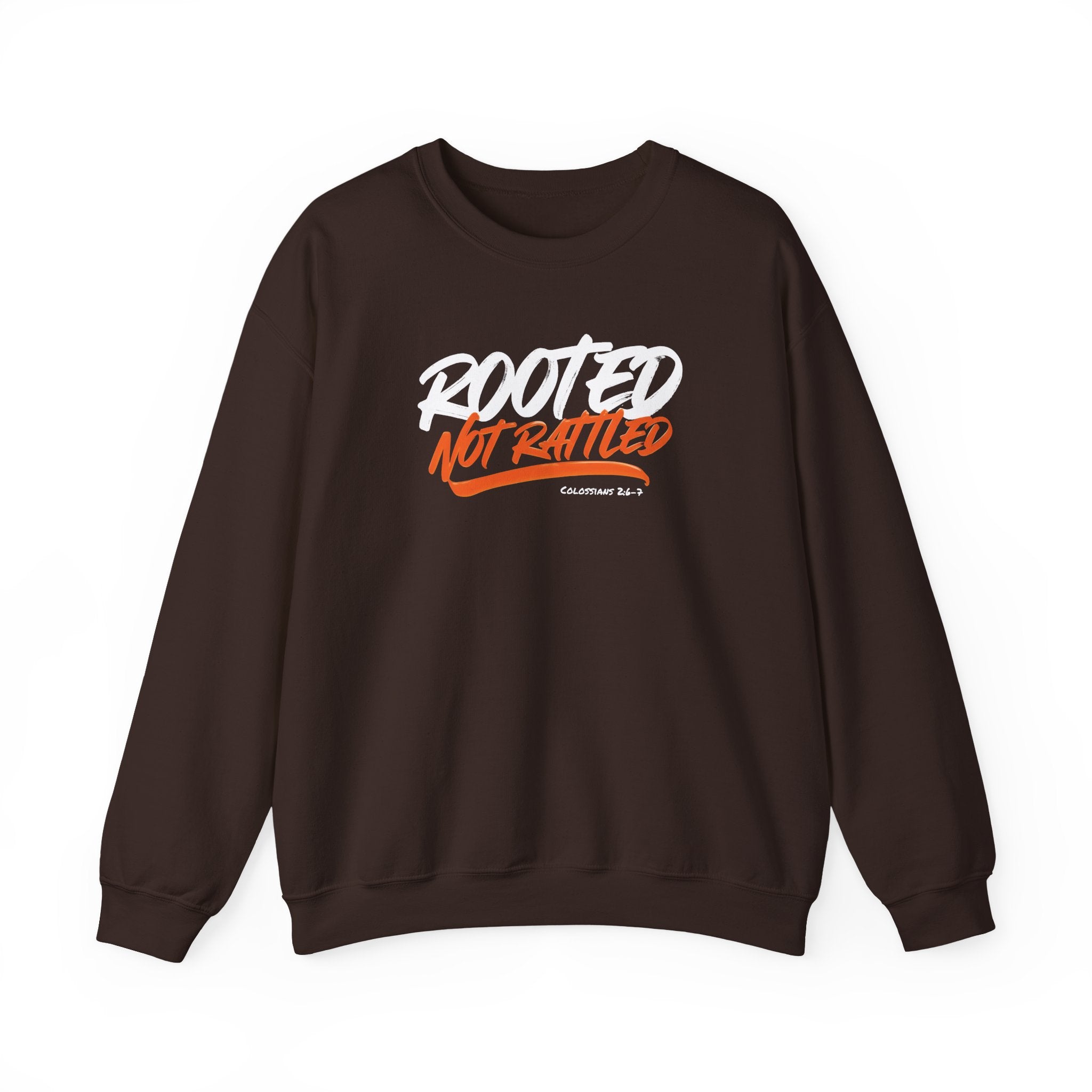 Rooted Not Rattled Gildan Christian Sweatshirt | Unisex Crewneck Pullover | Christian Gift