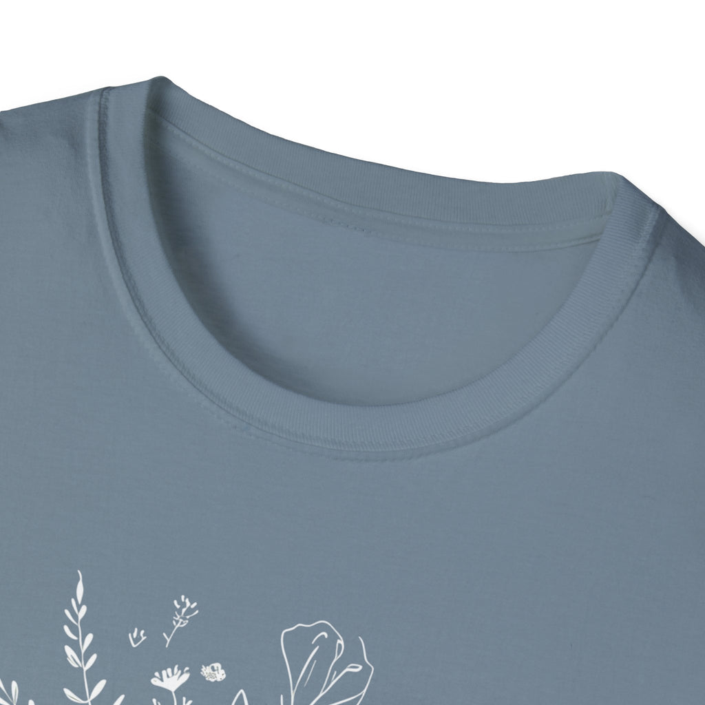 Created with Purpose Carried By Grace Christian Floral Gildan T-Shirt Women’s Faith Shirt Minimalist Design Soft Cotton Tee