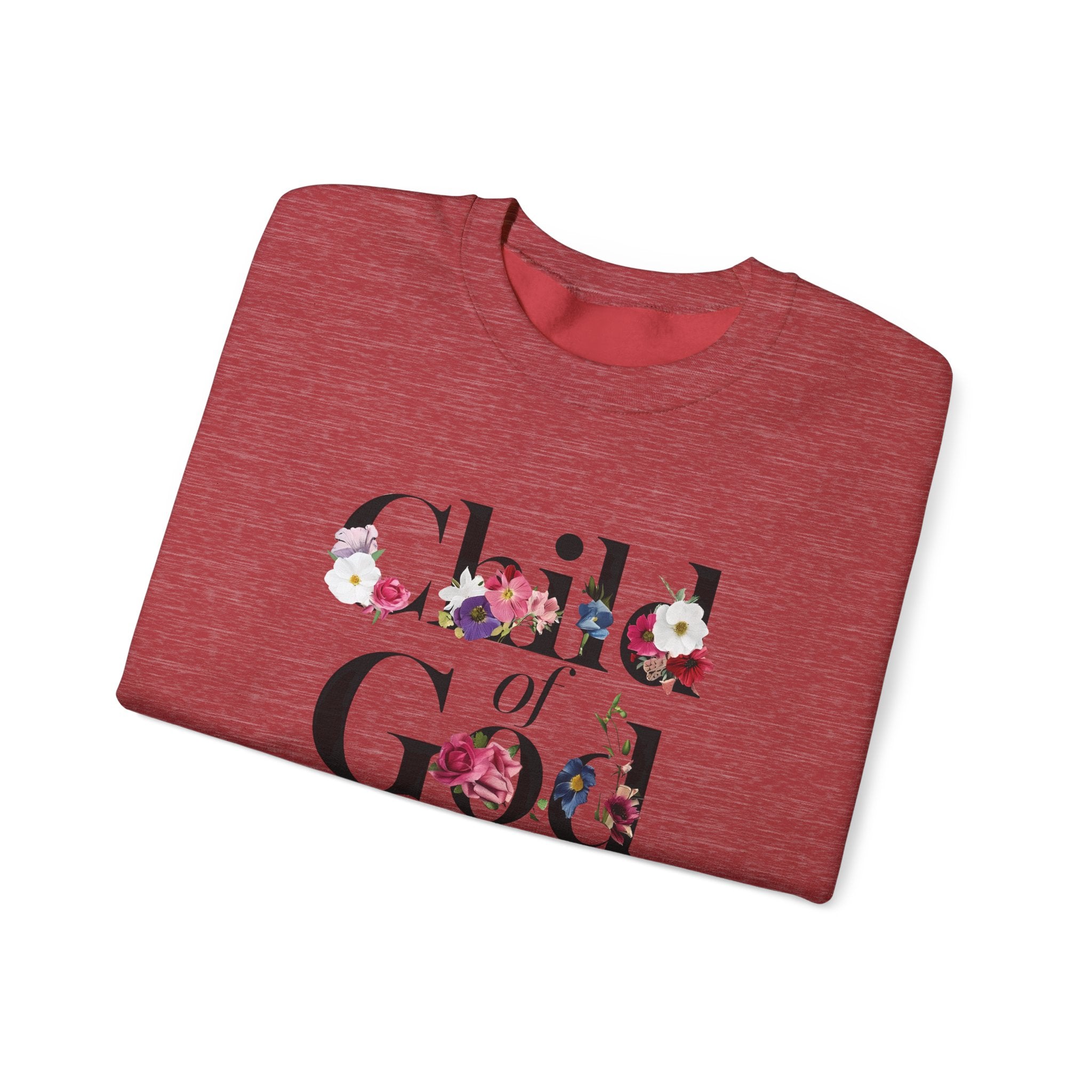 Child of God Floral Christian Gildan Crewneck Sweatshirt | Faith Inspirational Gift