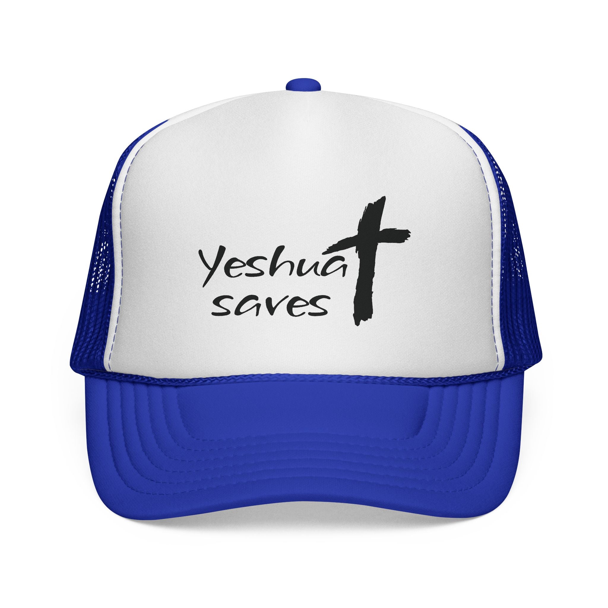 Yeshua Saves Trucker Hat | Christian Faith Snapback Cap | Jesus Saves Mesh Hat | Christian Streetwear Hat