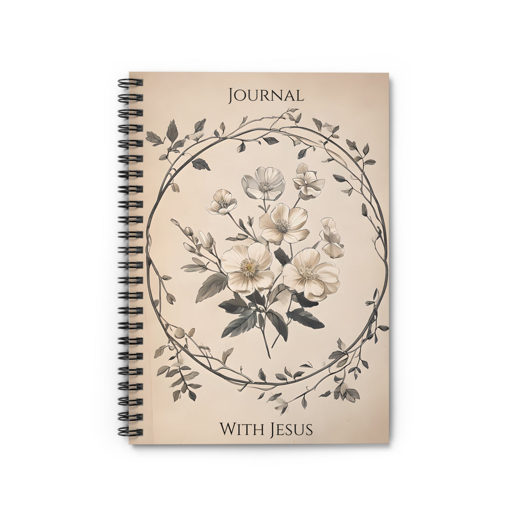 Journal with Jesus Christian Spiral Notebook 6x8 | Floral Journal | Faith Notebook Gift for Women