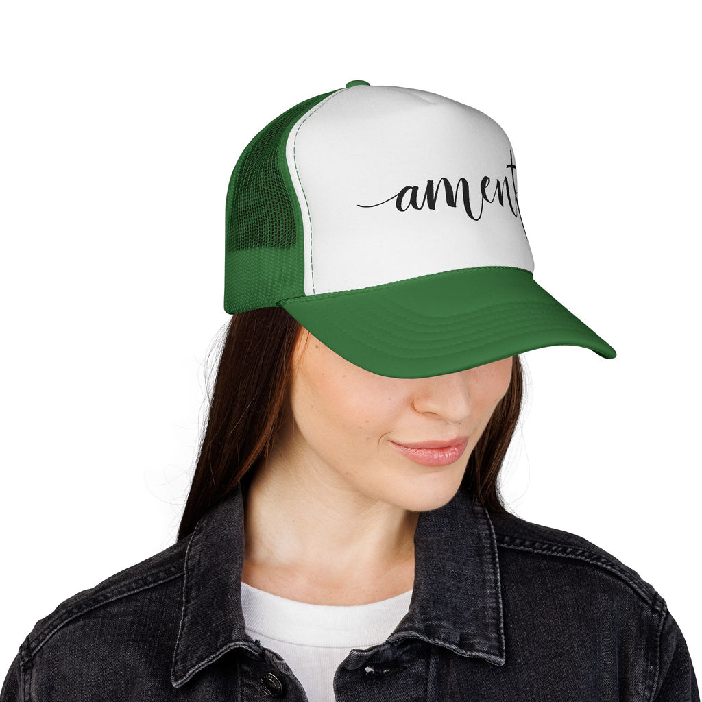 Amen Christian Trucker Hat | Faith Snapback Cap | Adjustable Mesh Hat Gift