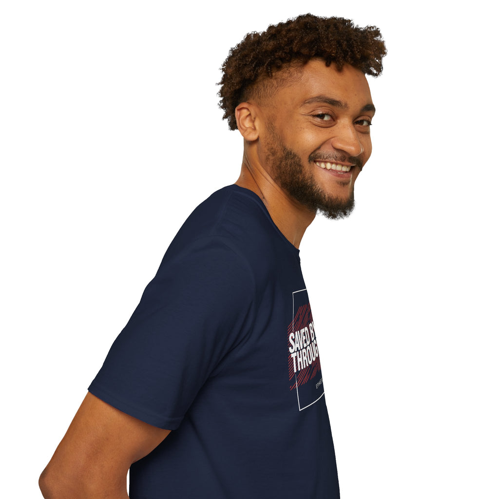 Saved by Grace Through Faith Gildan T-Shirt – Ephesians 2:8 Scripture Tee – Unisex Gilden Christian Shirt